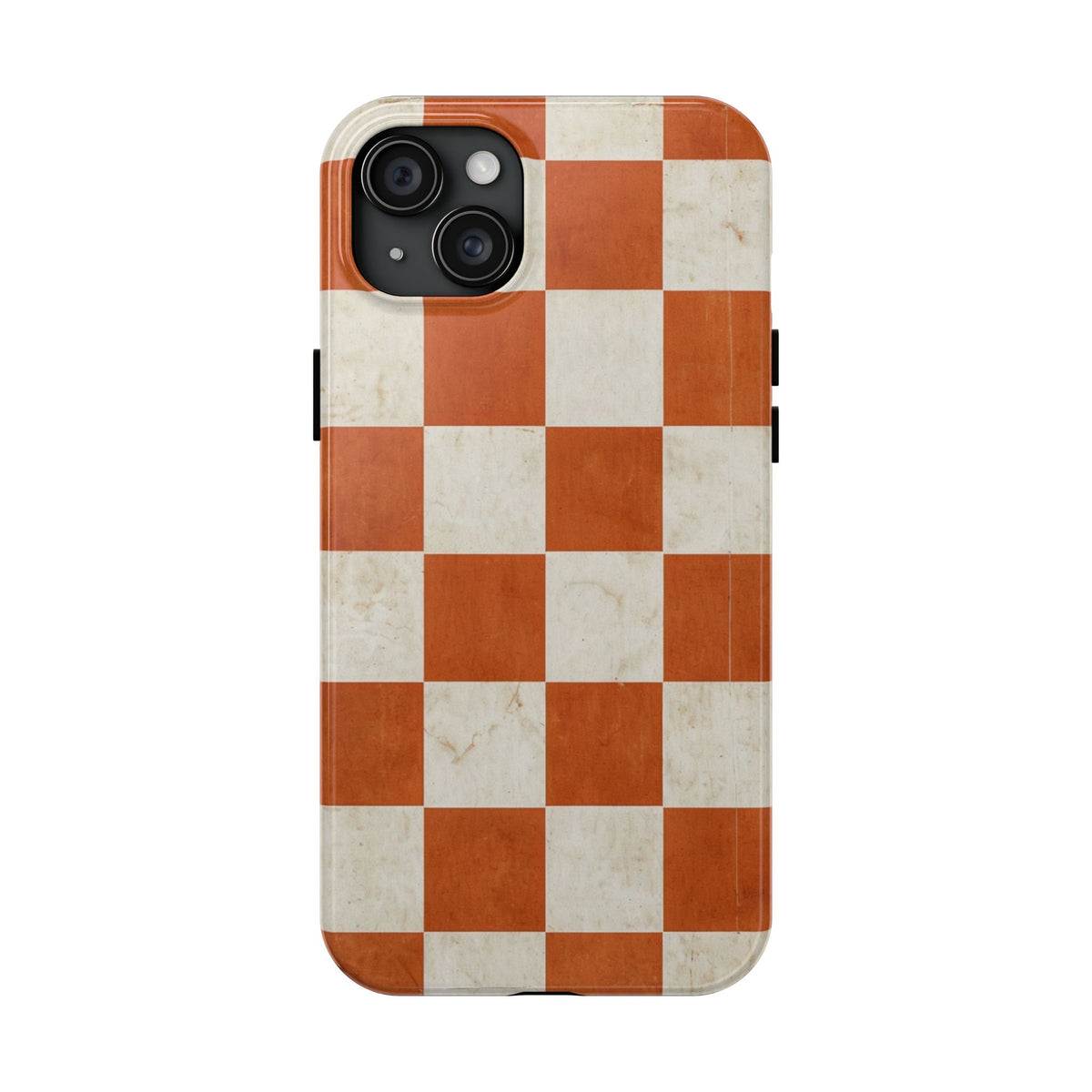 Orange and Cream Checkerboard Tough Phone Case