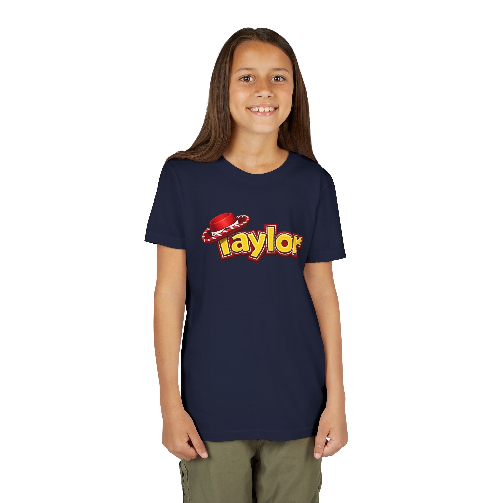 Taylor Kids Tee — Playful Name Shirt with Cowboy Hat Graphic