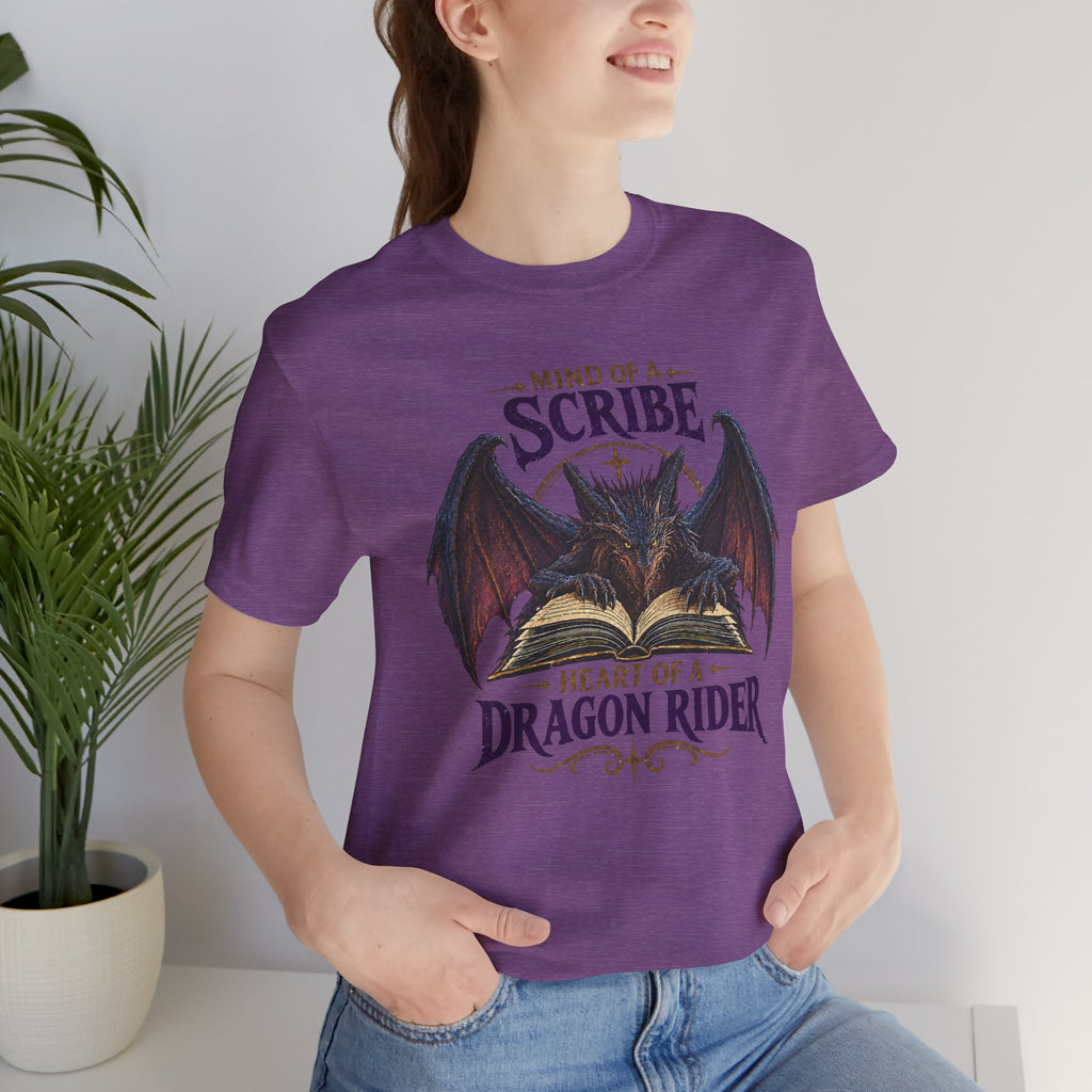 Scribe Dragon Rider T-Shirt — "Mind of a Scribe, Heart of a Dragon Rider" Fantasy Tee