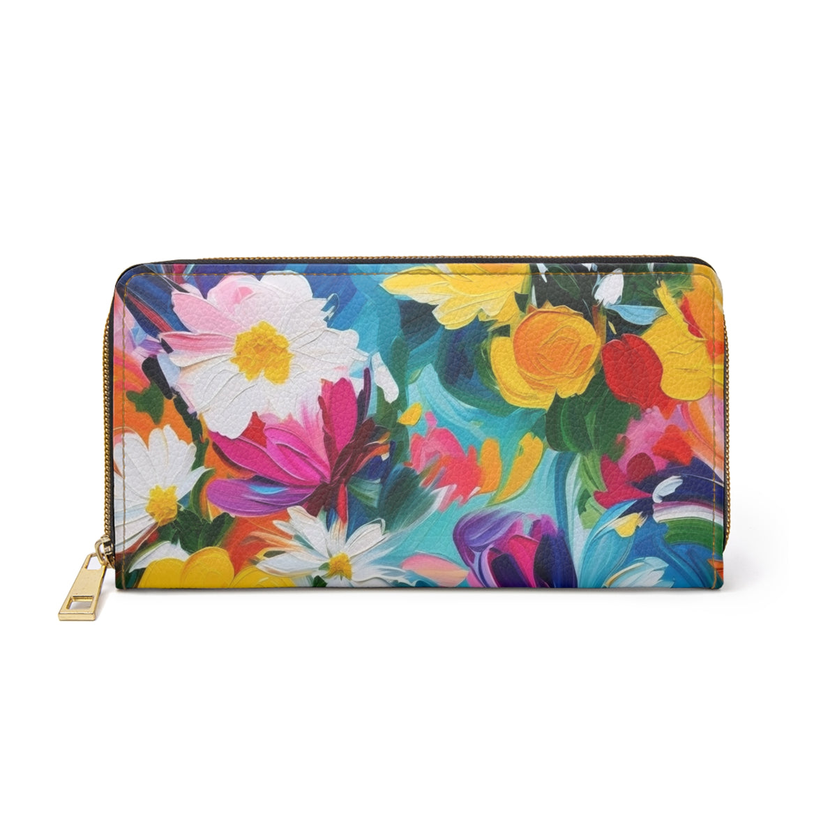 Colorful Floral Zipper Wallet