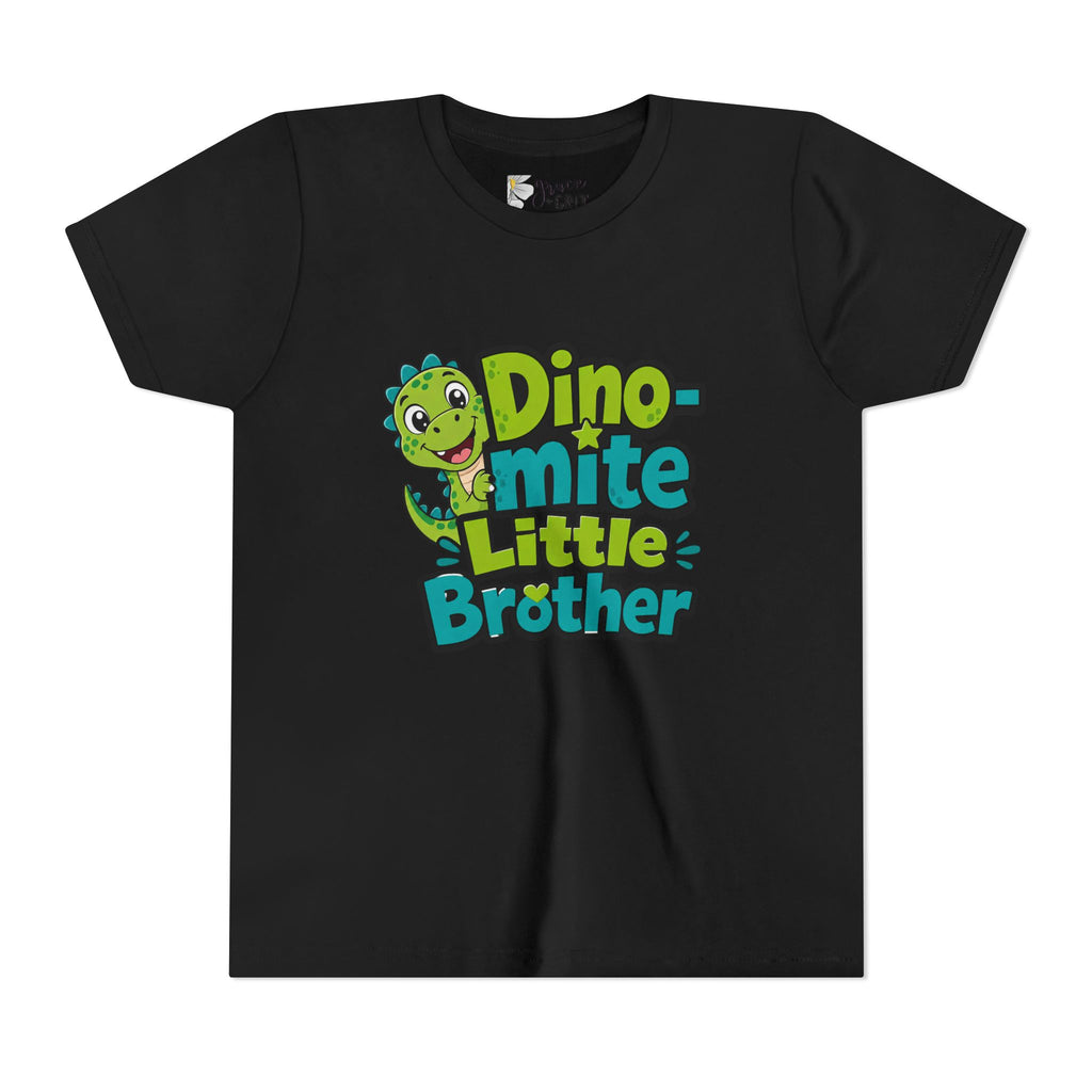 Youth T‑Shirt — 'Dino-mite Little Brother' Cute Dino Graphic Tee
