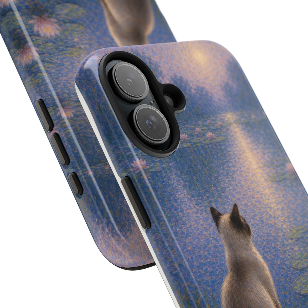 Siamese Cat by Moonlight Tough Phone Case – Waterlily Dream Protective Cover
