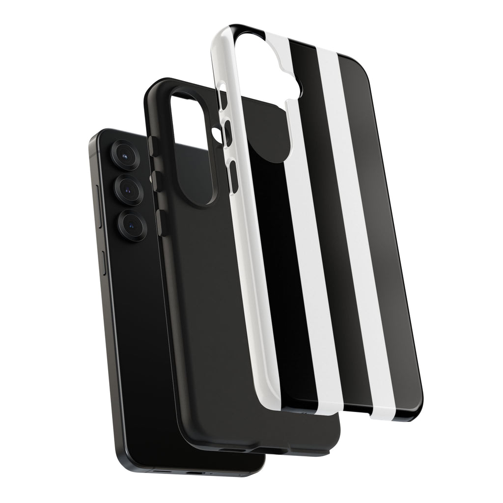 Black & White Bold Stripe Phone Case — Tough Protective Cover