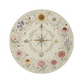 Botanical Compass Circle Time Rug — Vintage Floral Nautical Classroom Mat