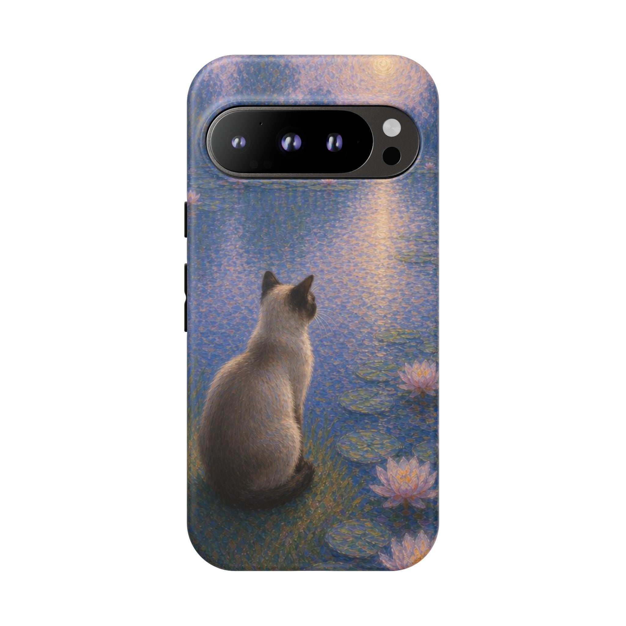 Cat Moonlight Phone Case — Serene Siamese by Lily Pond