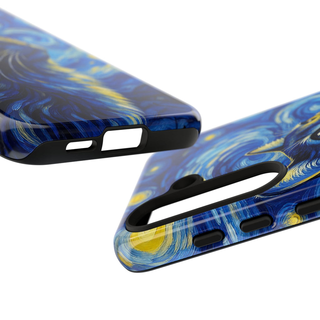Starry Night Cat Phone Case — Van GoghStyle Blue Galaxy iPhone Cover