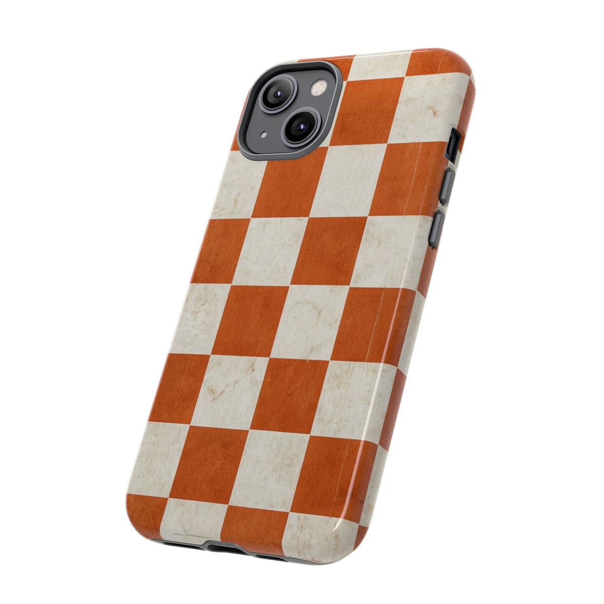 Vintage Orange Checkerboard Tough Phone Case