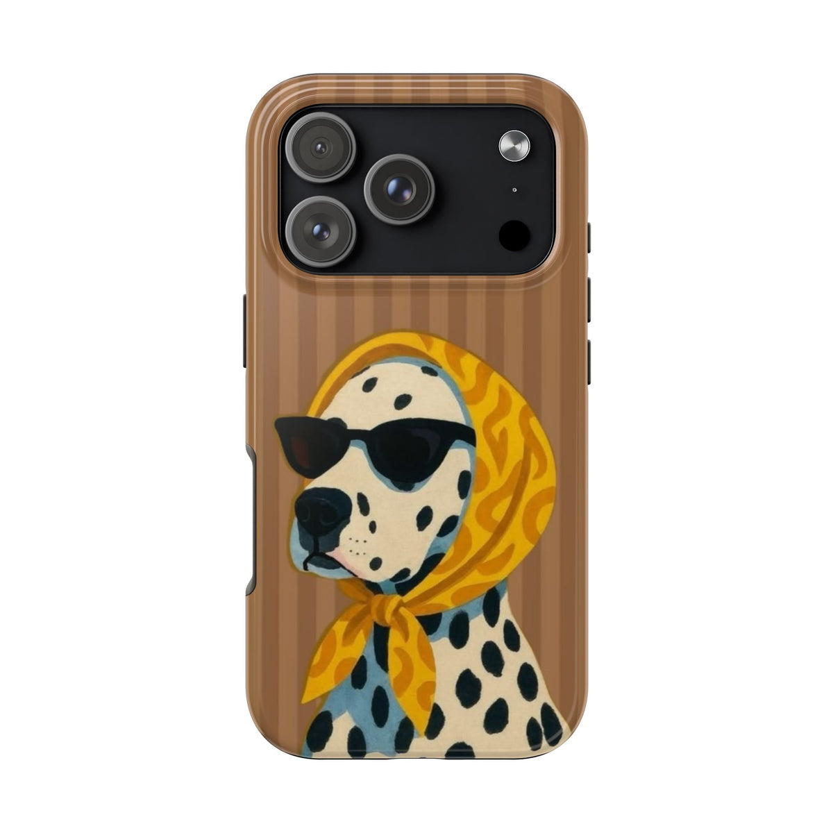 Dalmatian in Scarf Tough Phone Case — Retro Dog Print Protective Cover
