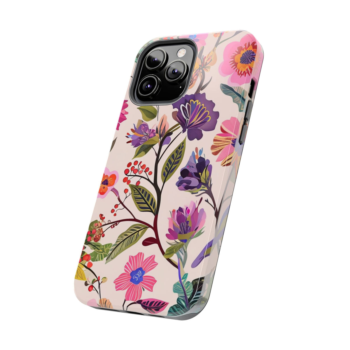Floral Tough Phone Case – Colorful Botanical Flower Design