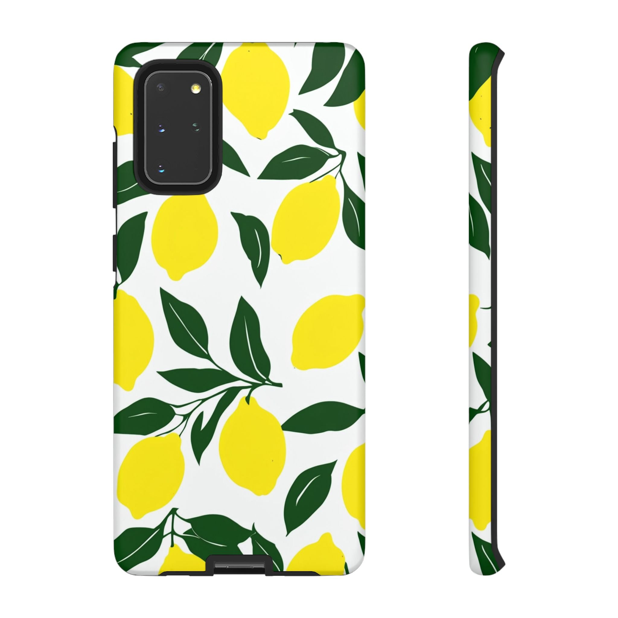 Lemon Pattern Tough Phone Case — Bright Citrus Protective Cover