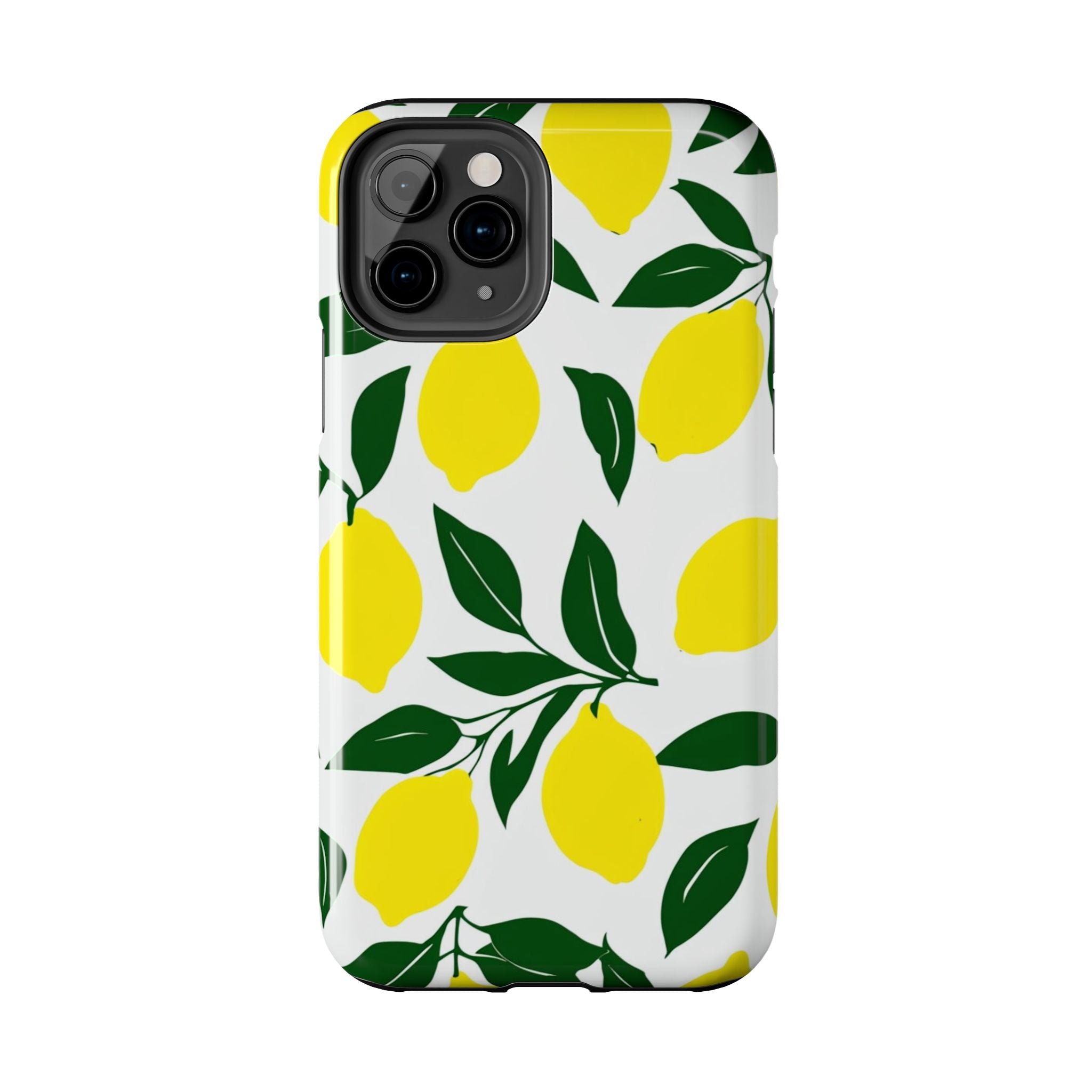 Lemon Pattern Tough Phone Case — Bright Citrus Protective Phone Cover