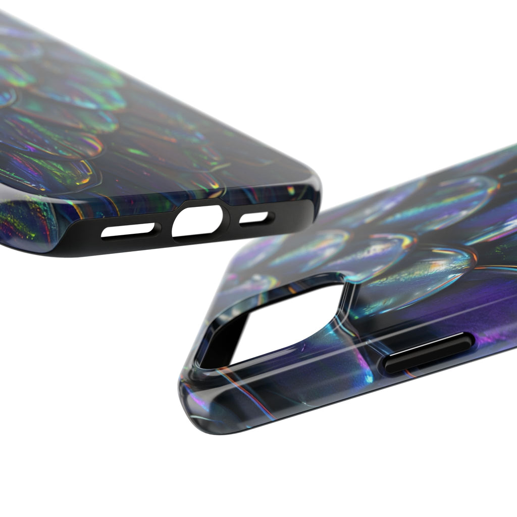 Holographic Mermaid Scale Tough Phone Case — Iridescent Protective Phone Cover