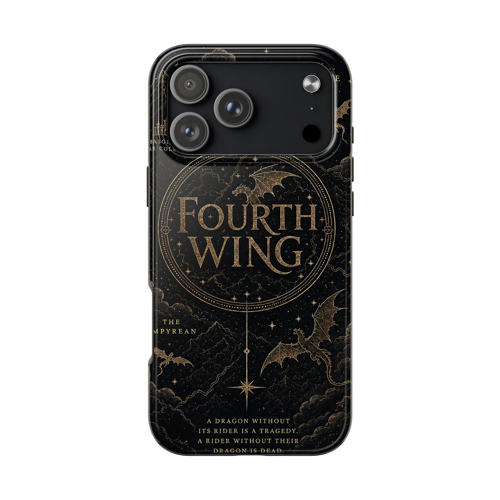 Fourth Wing Tough Phone Case — Dark Fantasy Dragon Design, 'Fly or Die' Quote