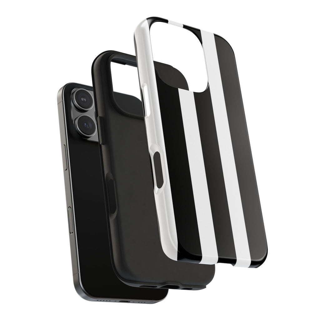 Black & White Bold Stripe Phone Case — Tough Protective Cover