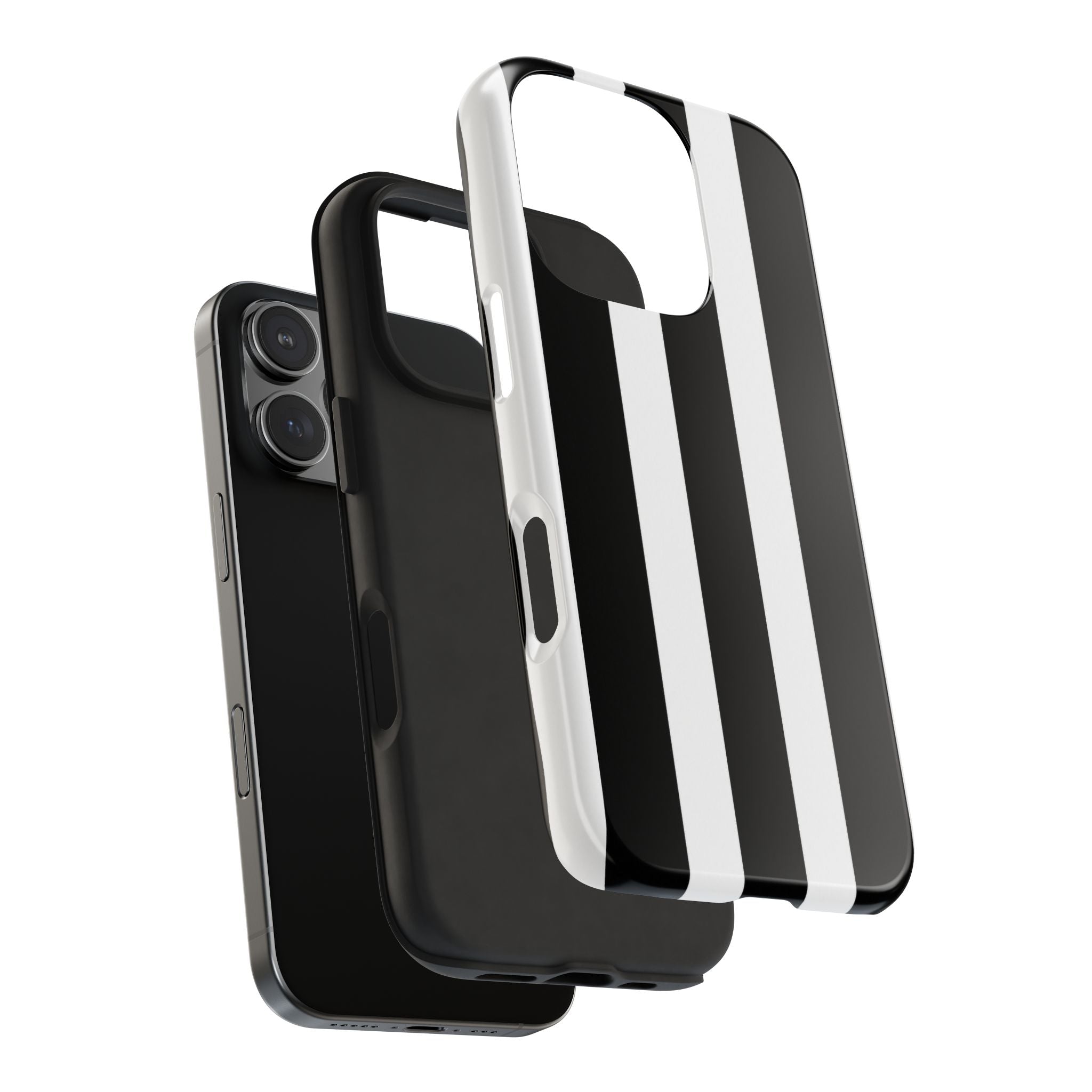 Black & White Bold Stripe Phone Case — Tough Protective Cover
