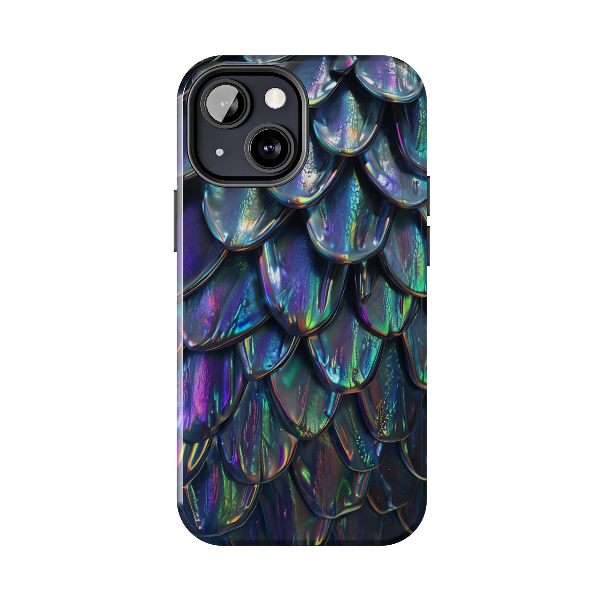 Holographic Mermaid Scale Tough Phone Case — Iridescent Protective Phone Cover