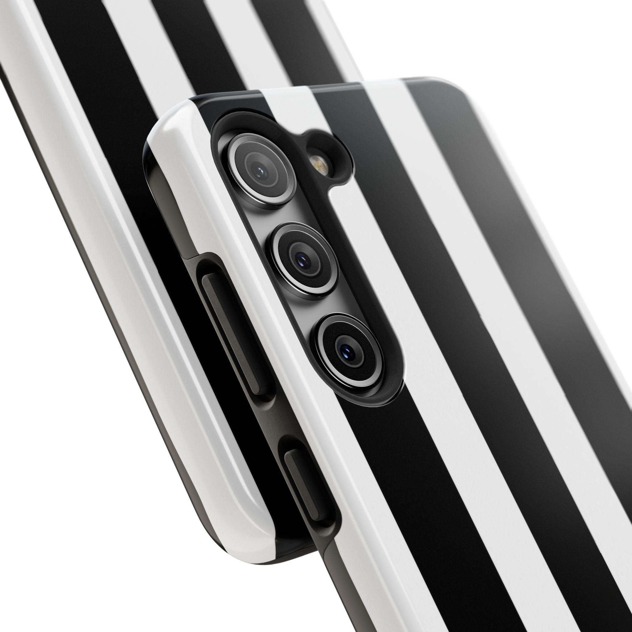 Black & White Bold Stripe Phone Case — Tough Protective Cover