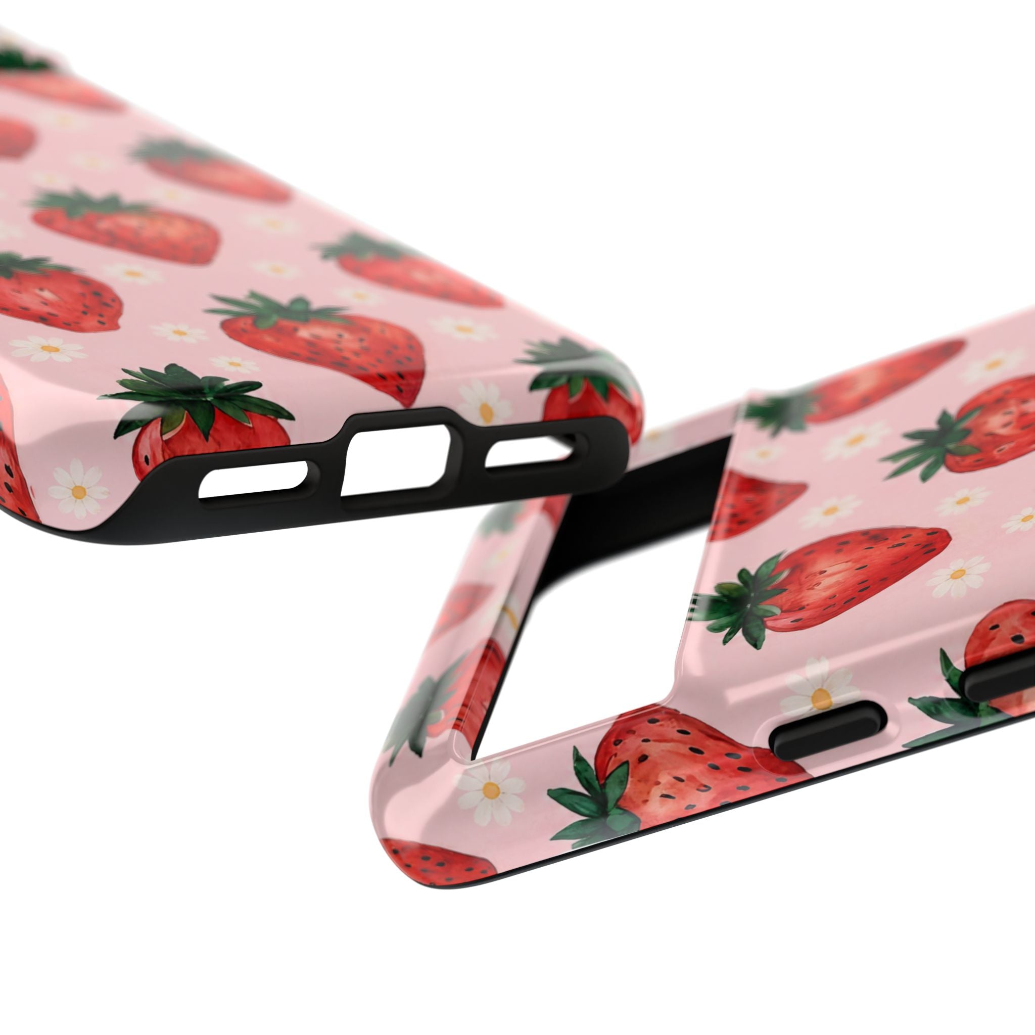 Strawberry Pattern Tough Case — Cute Pink Fruit Phone Case