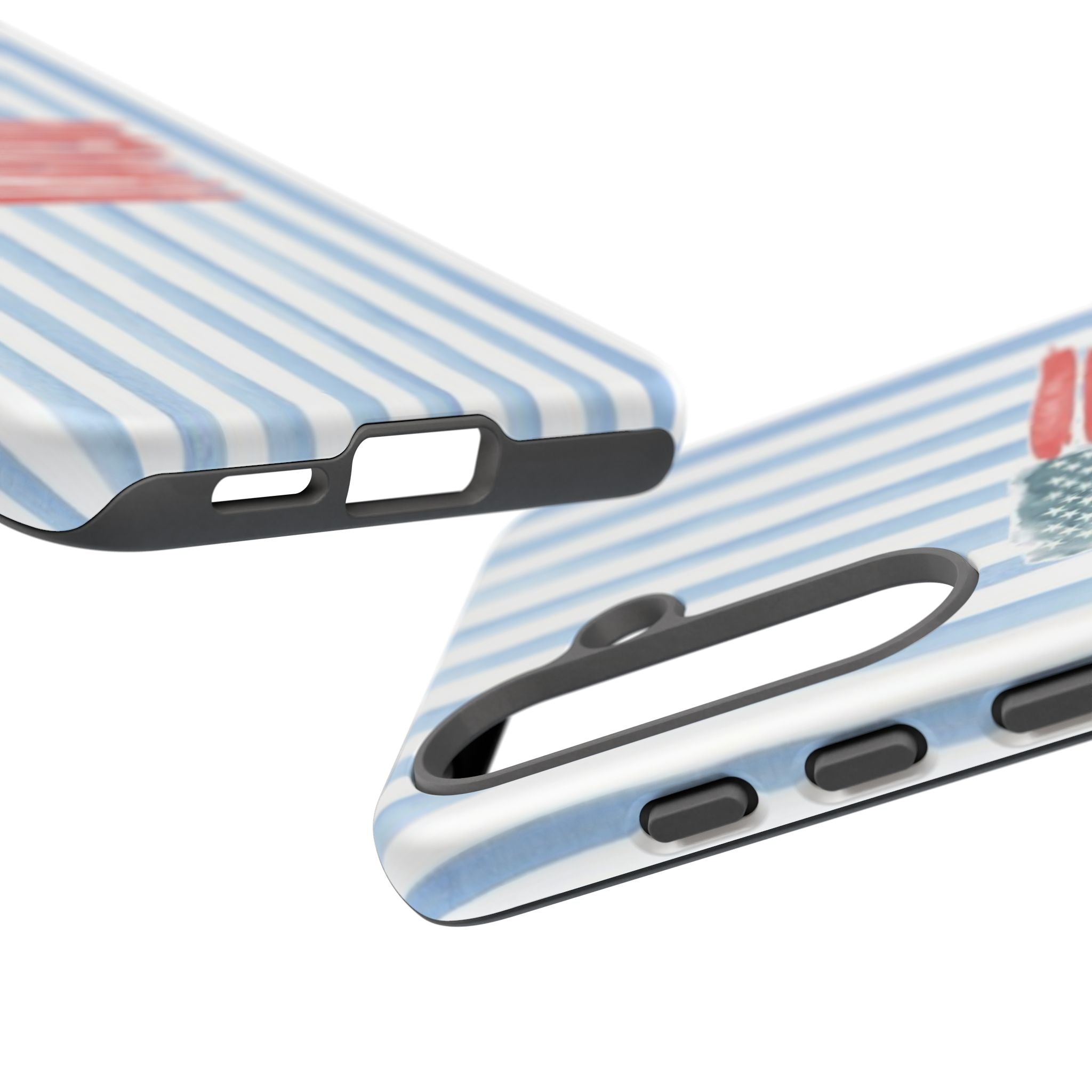 American Flag Watercolor Phone Case - Blue Stripe Tough Case