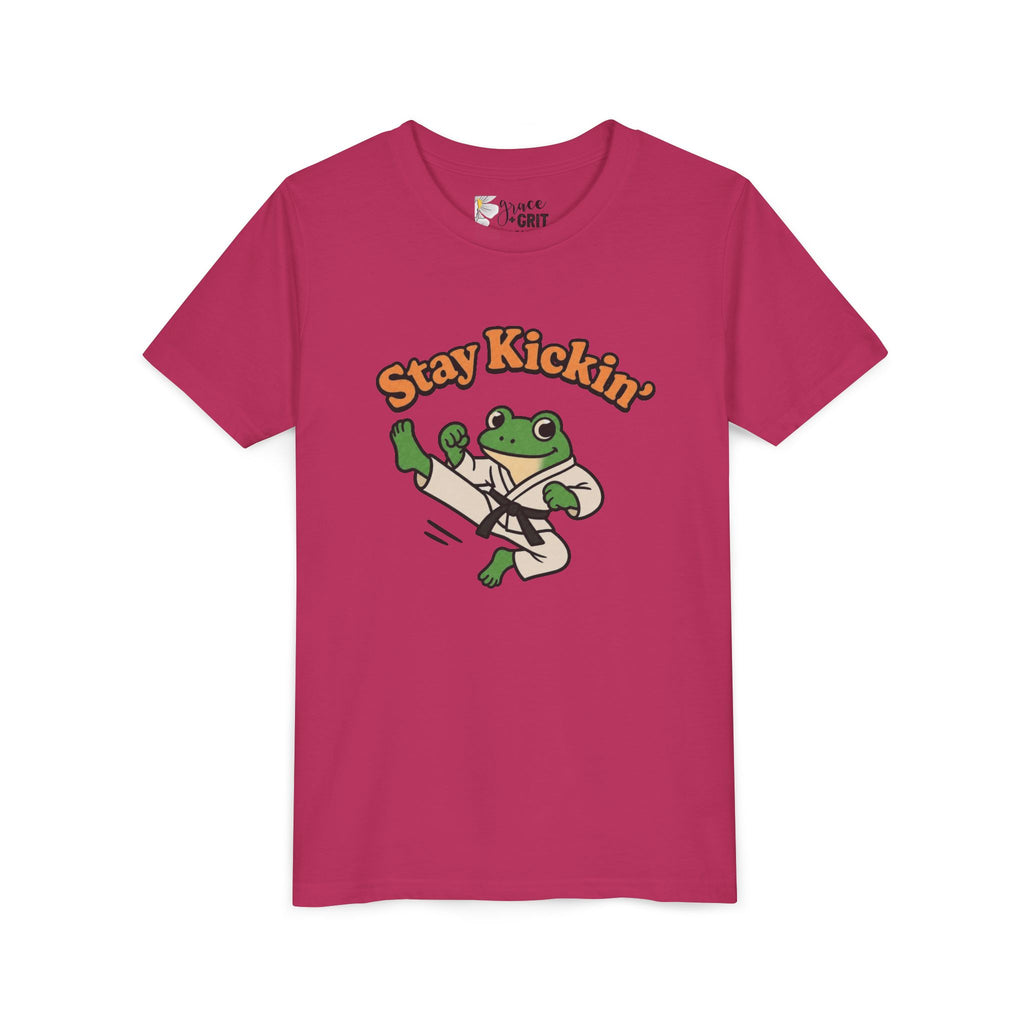Stay Kickin' Frog Martial Arts Youth Tee | Karate Frog Kids Shirt