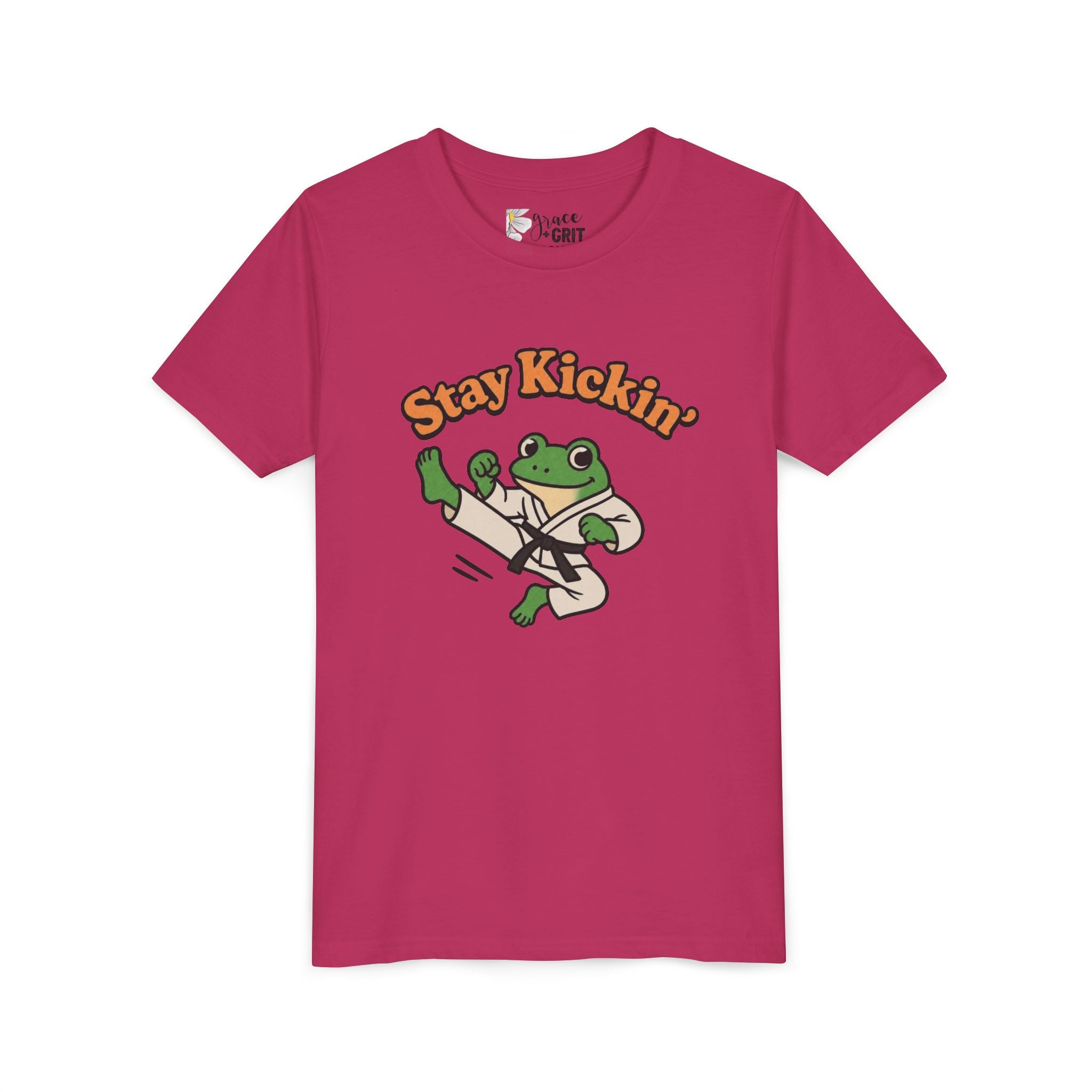 Stay Kickin' Frog Martial Arts Youth Tee | Karate Frog Kids Shirt