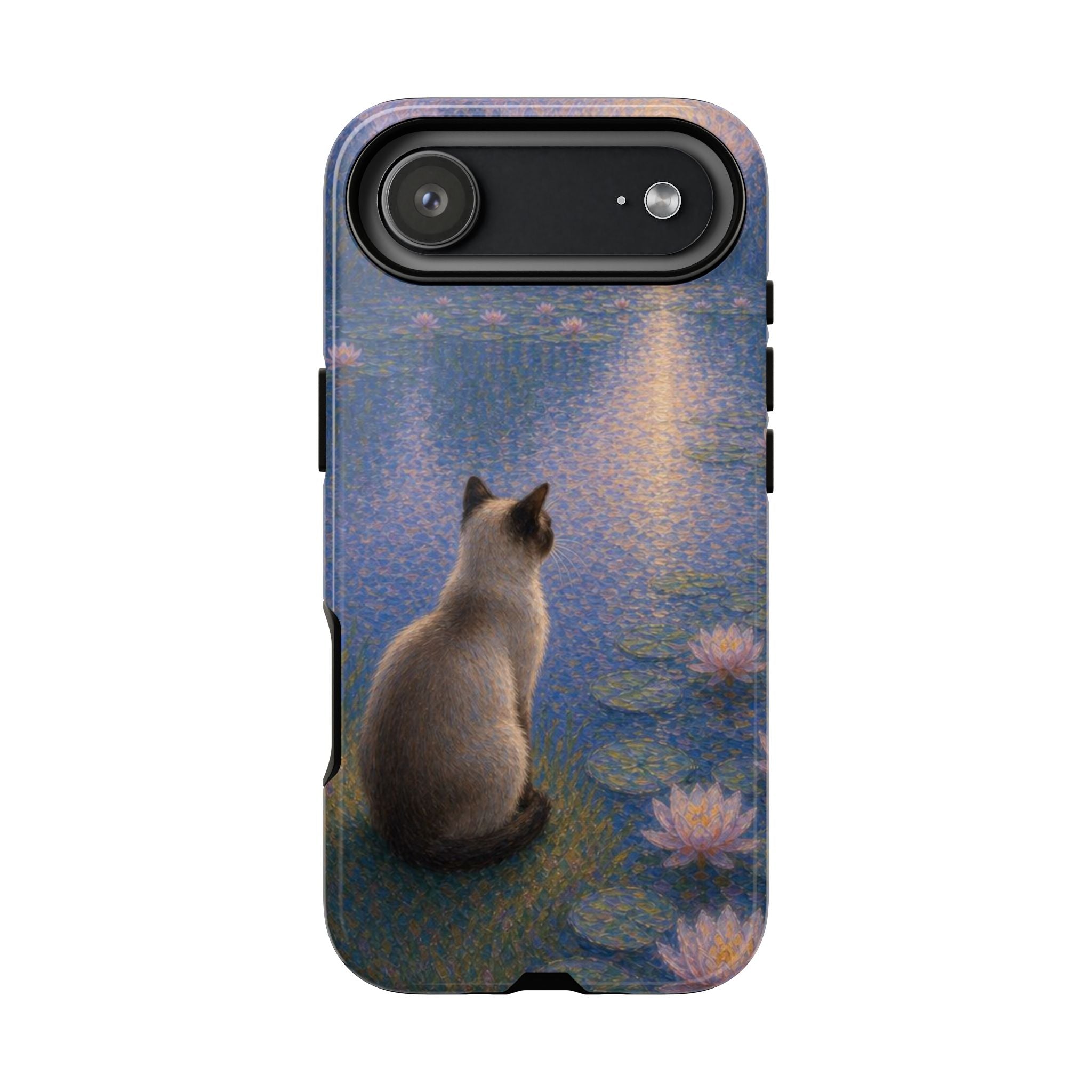 Cat Moonlight Phone Case — Serene Siamese by Lily Pond