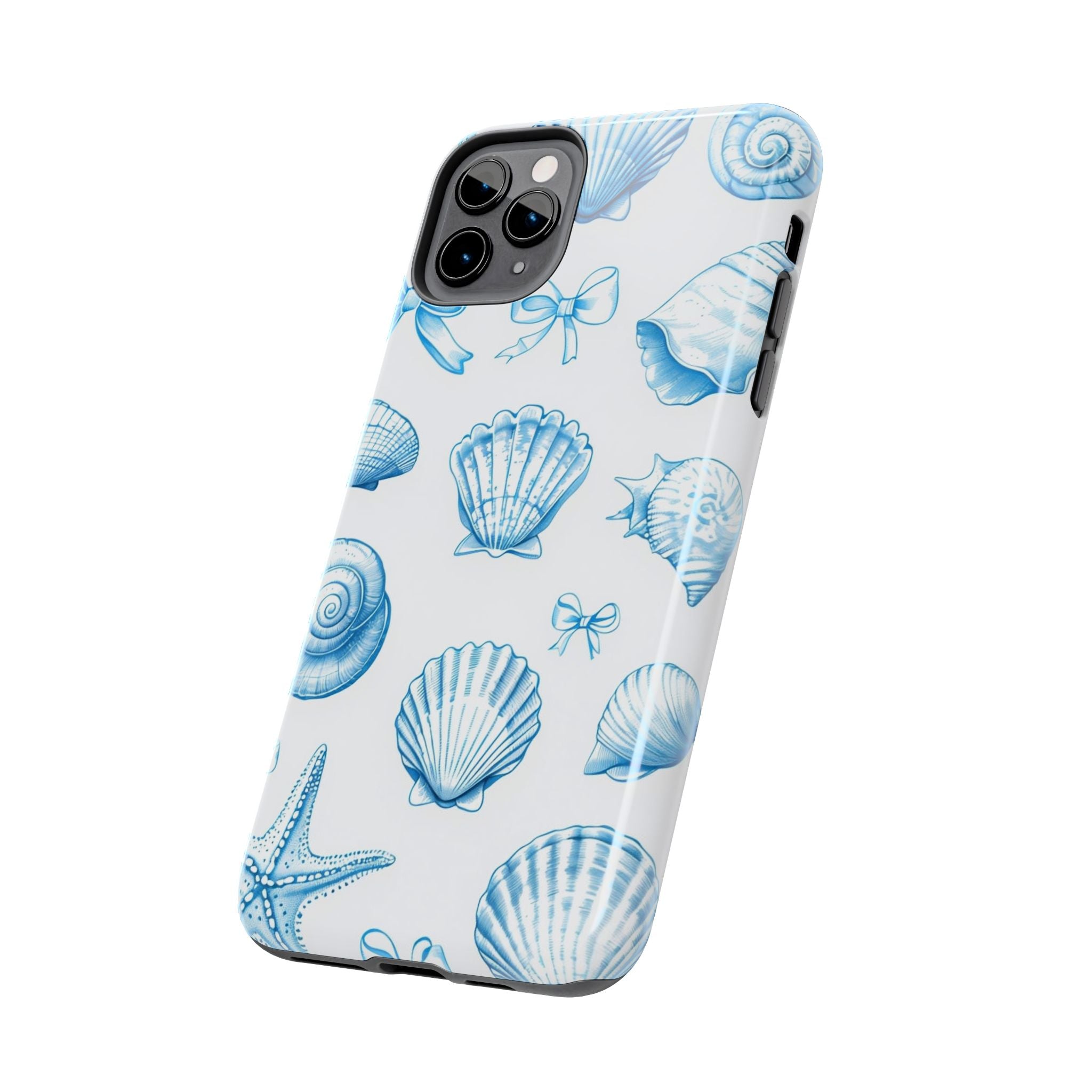Seashell Blue Tough Phone Case – Coastal Shell Pattern Protective Cover