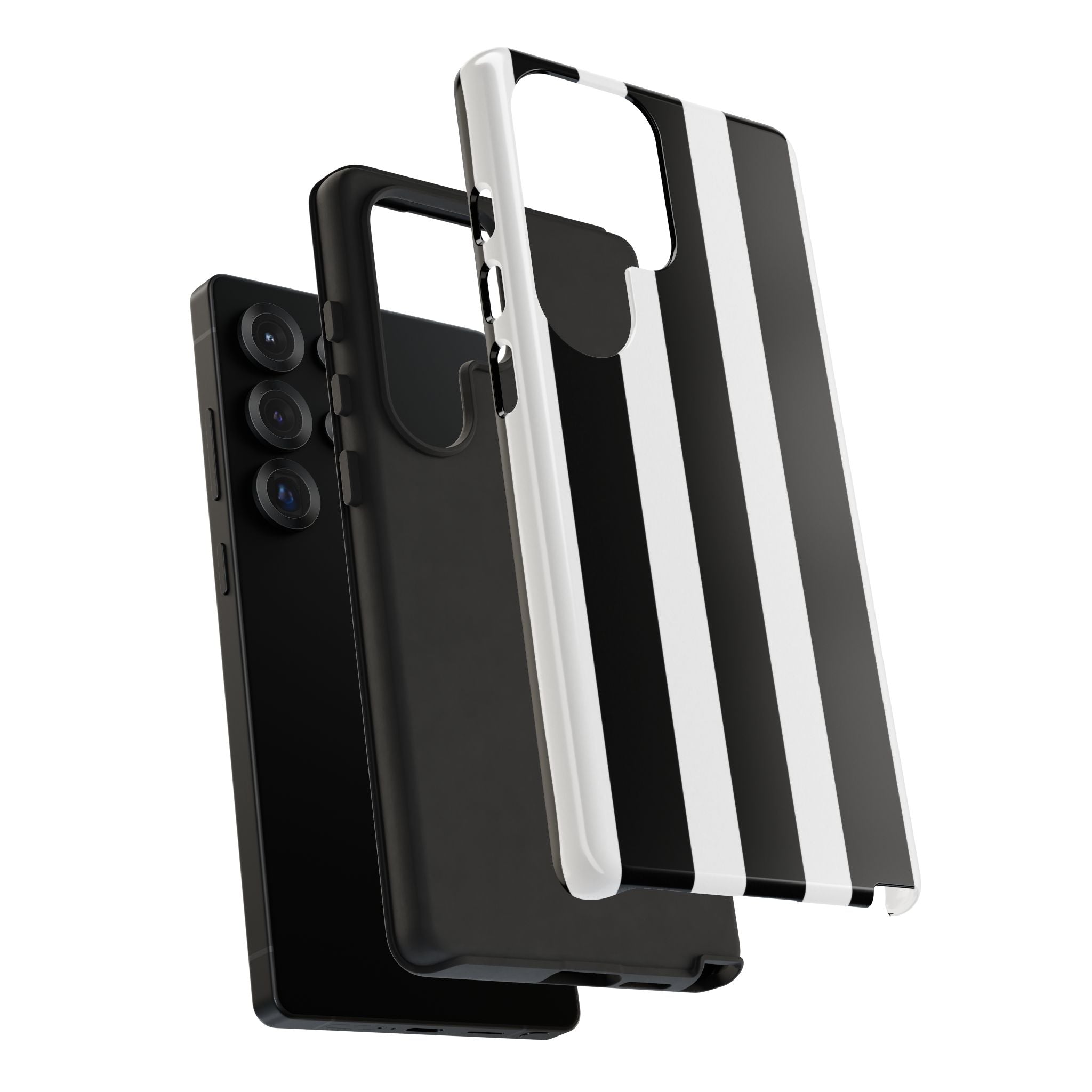 Black & White Vertical Stripe Phone Case — Tough Protective iPhone Cover