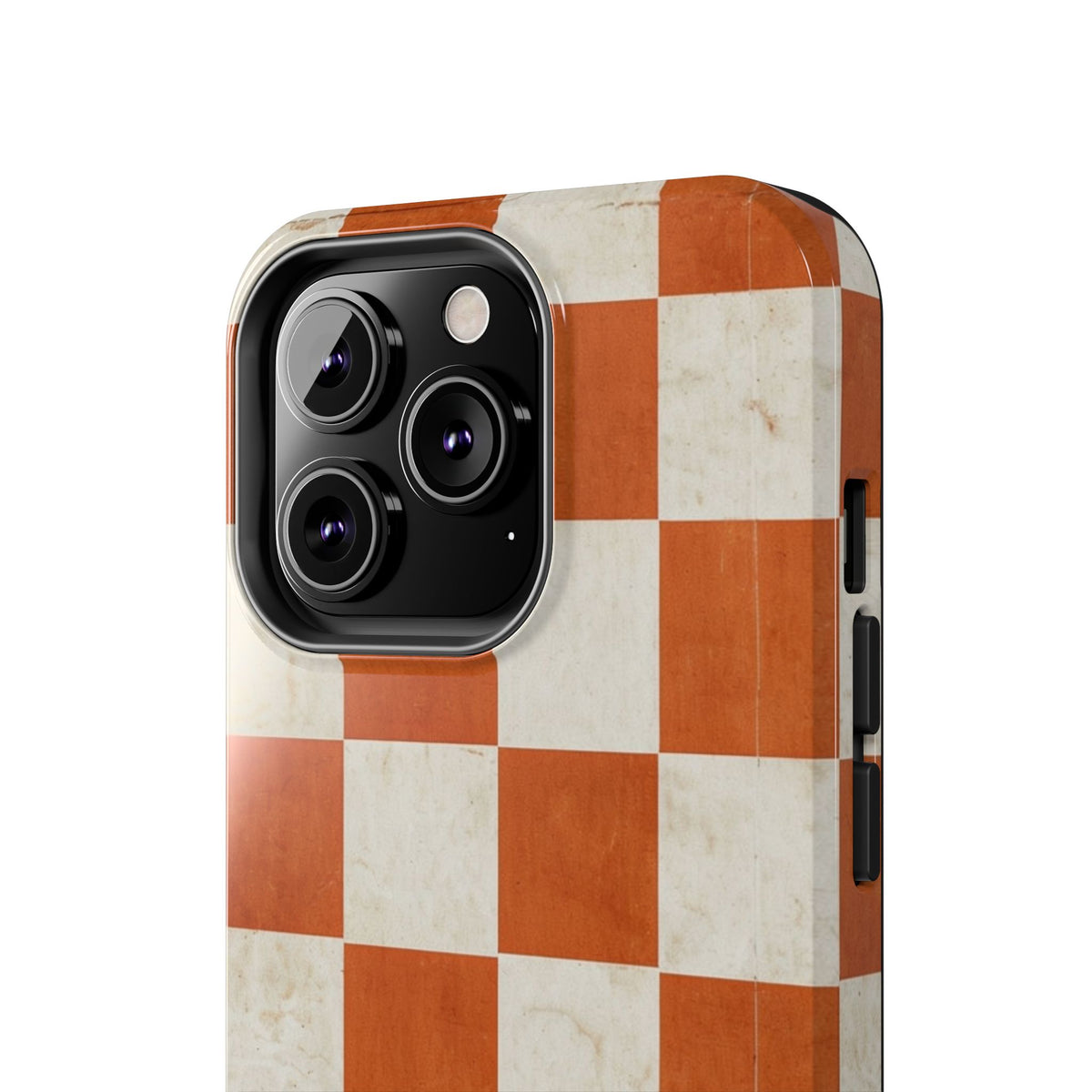 Orange and Cream Checkerboard Tough Phone Case