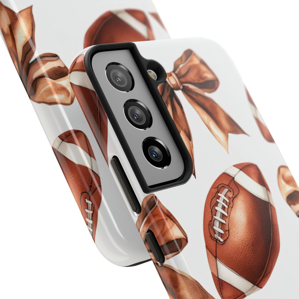 Tough Phone Case – Football & Bow Pattern