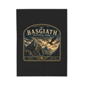 Basgiath National Park Velveteen Plush Blanket — Fantasy Castle & Dragon Scenic Throw