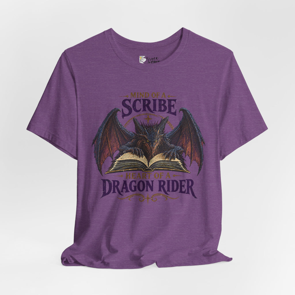 Scribe Dragon Rider T-Shirt — "Mind of a Scribe, Heart of a Dragon Rider" Fantasy Tee
