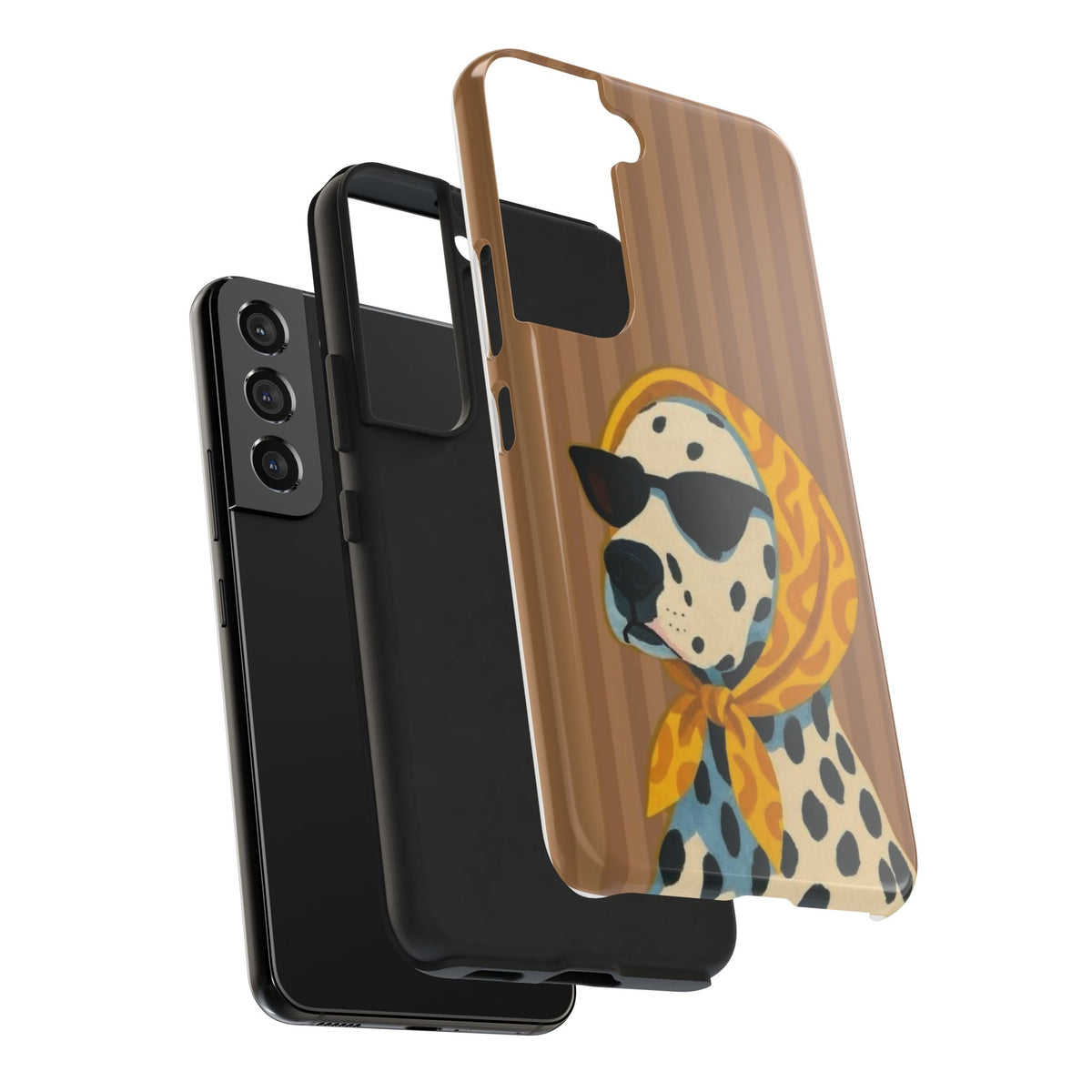 Dalmatian in Scarf Tough Phone Case — Retro Dog Print Protective Cover