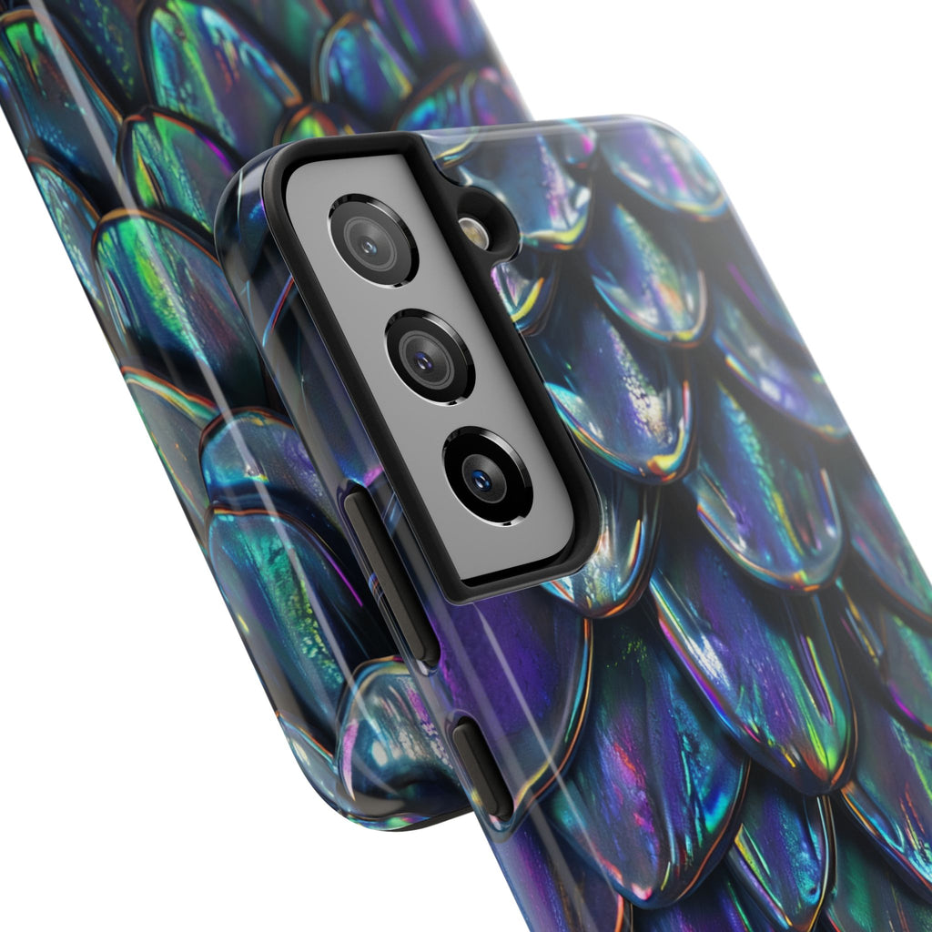 Holographic Mermaid Scale Tough Phone Case — Iridescent Protective Phone Cover
