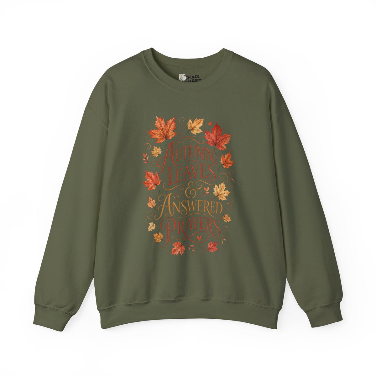 Autumn Leaves Crewneck Sweatshirt — "If Not Now, When?" Fall Leaf Graphic