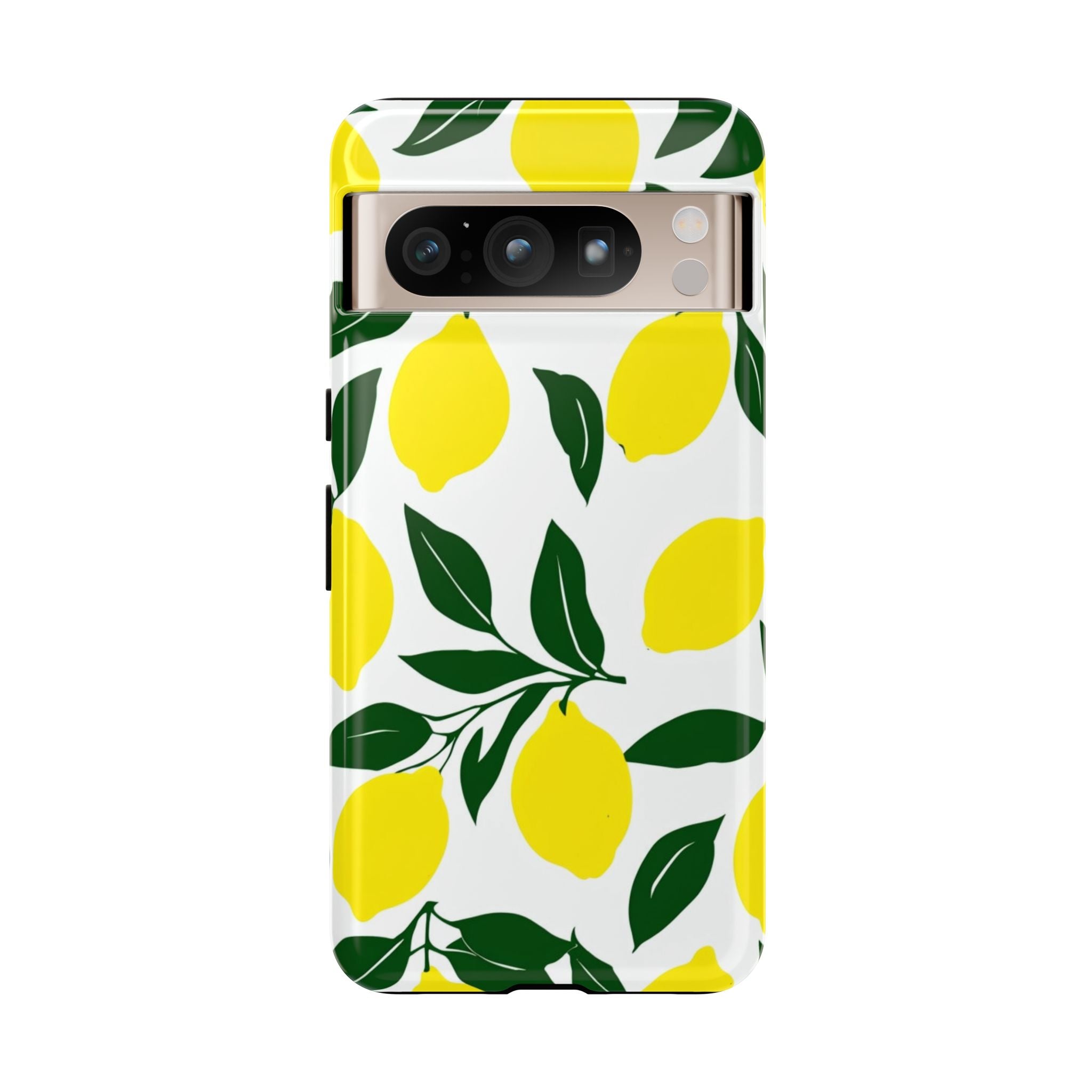 Lemon Pattern Tough Phone Case — Bright Citrus Protective Cover