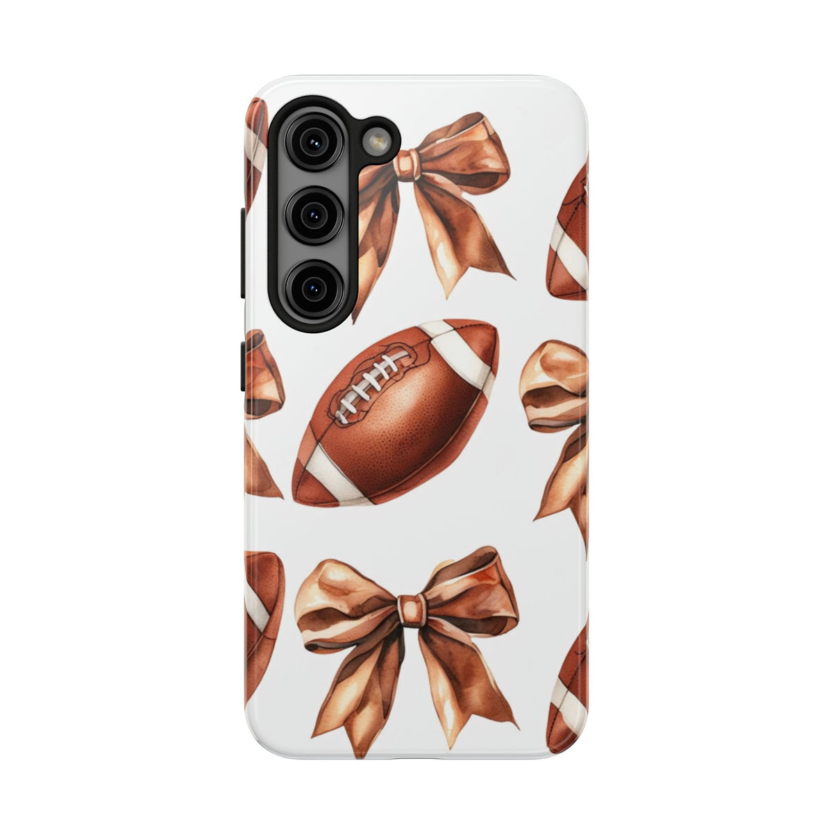 Tough Phone Case – Football & Bow Pattern