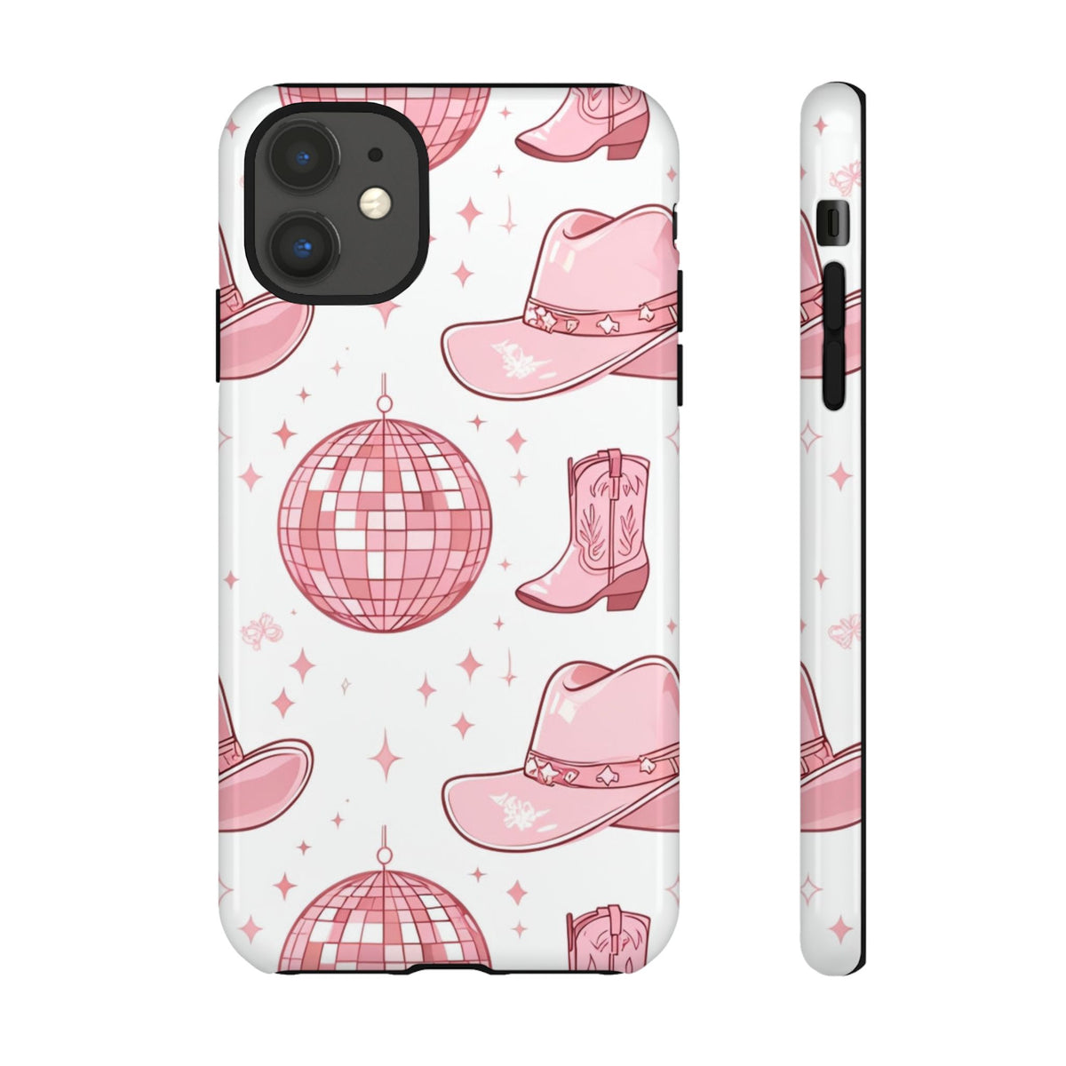 Pink Cowboy Boots & Disco Balls Tough Phone Case