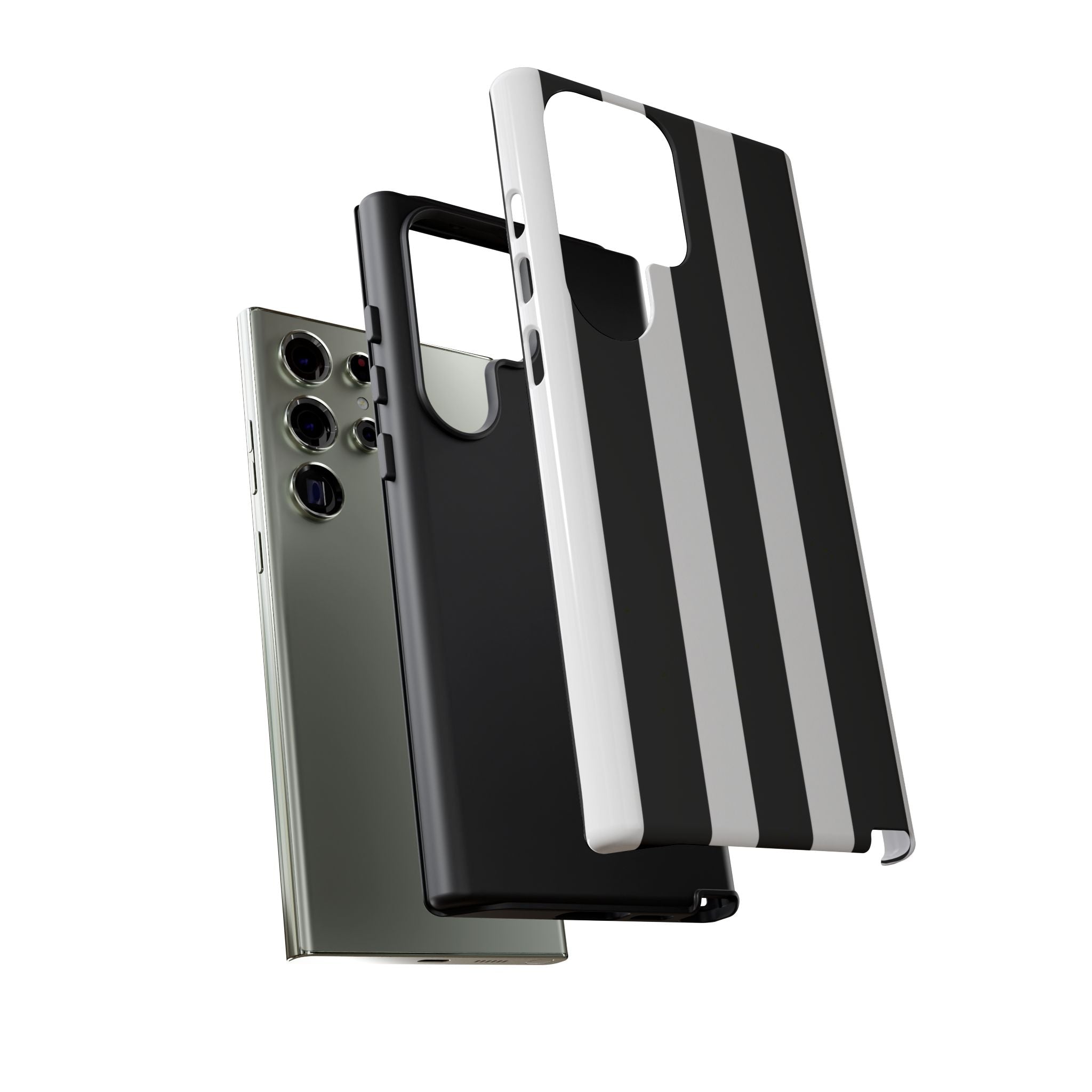 Black & White Vertical Stripe Phone Case — Tough Protective iPhone Cover