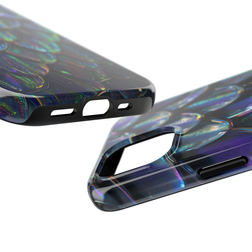 Holographic Mermaid Scale Tough Phone Case — Iridescent Protective Phone Cover