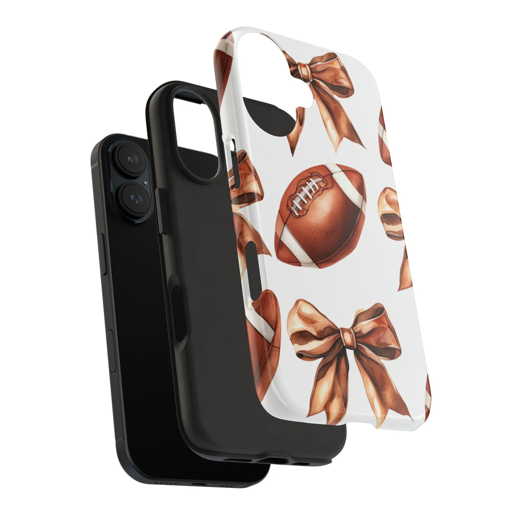 Tough Phone Case – Football & Bow Pattern