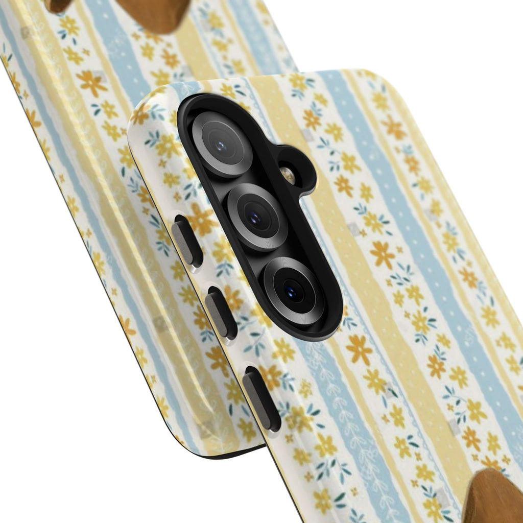 Cowboy Goose Tough Phone Case — Cute Farm Animal iPhone Case with Floral Stripes