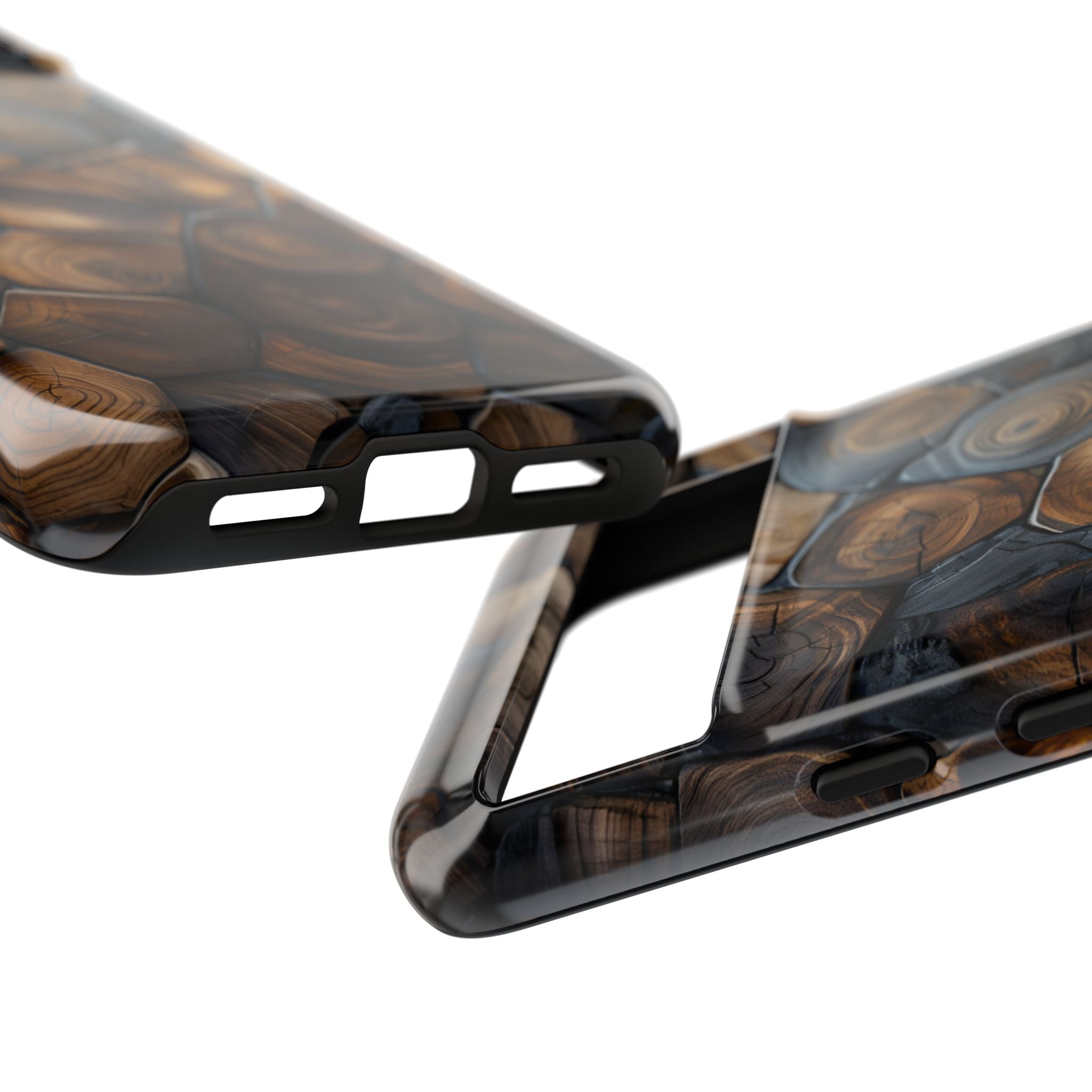Wood Grain Hex Phone Case — Rustic Geometric iPhone Protection