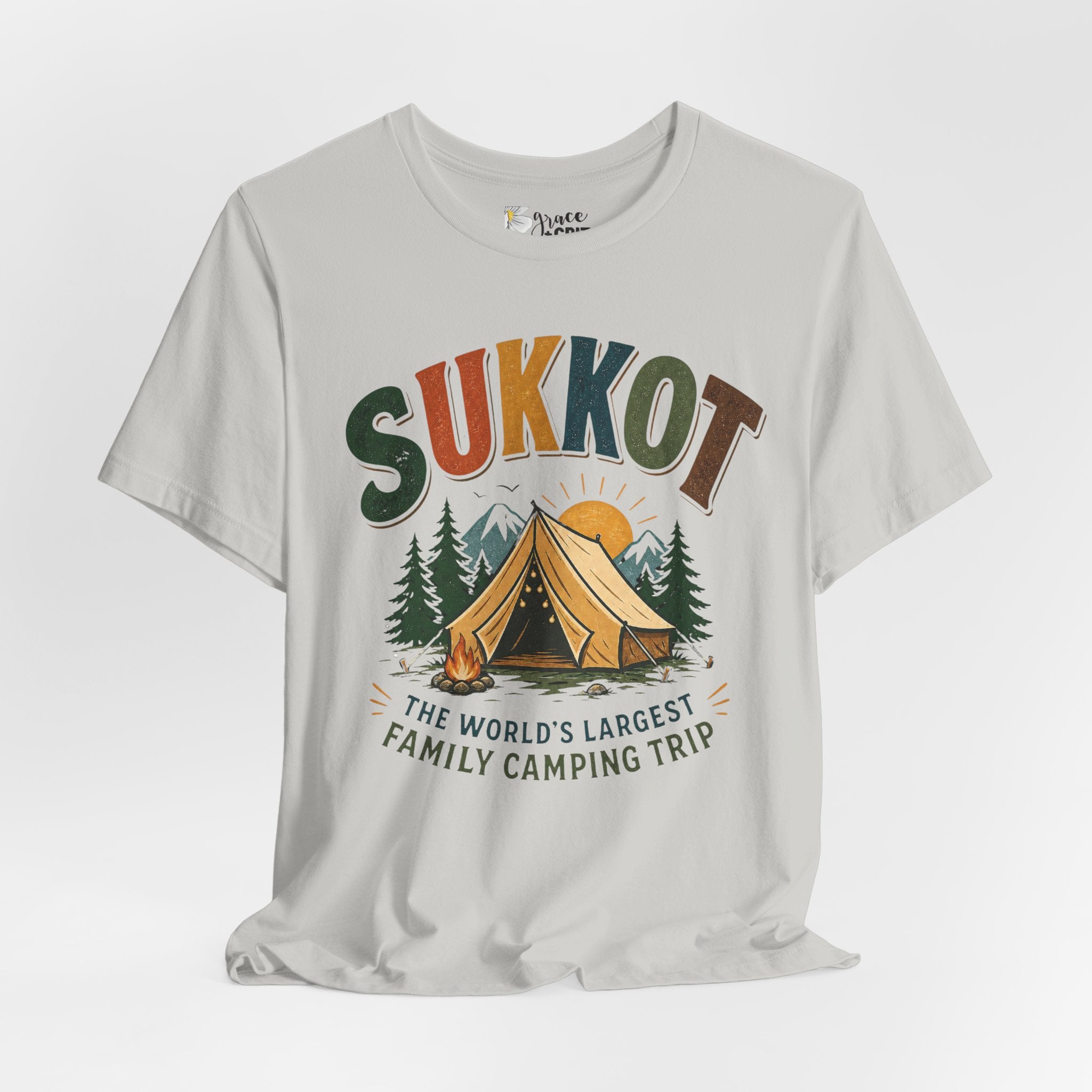 Sukkot Camping T-Shirt — "Sukkot: The World's Largest Family Camping Trip"