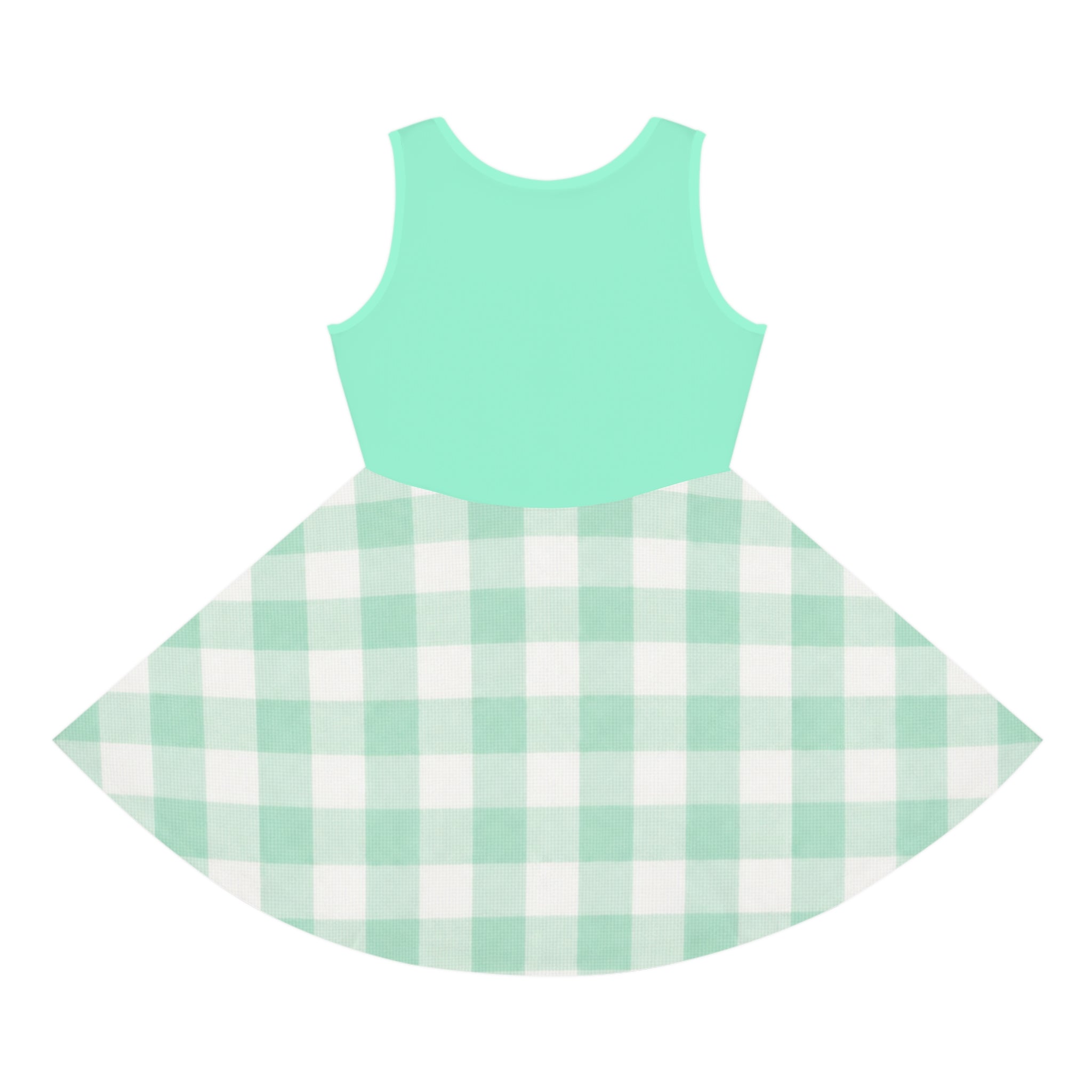 Girls' Watermelon 'Sweet as Summer' Sundress — Mint Gingham Sleeveless Dress