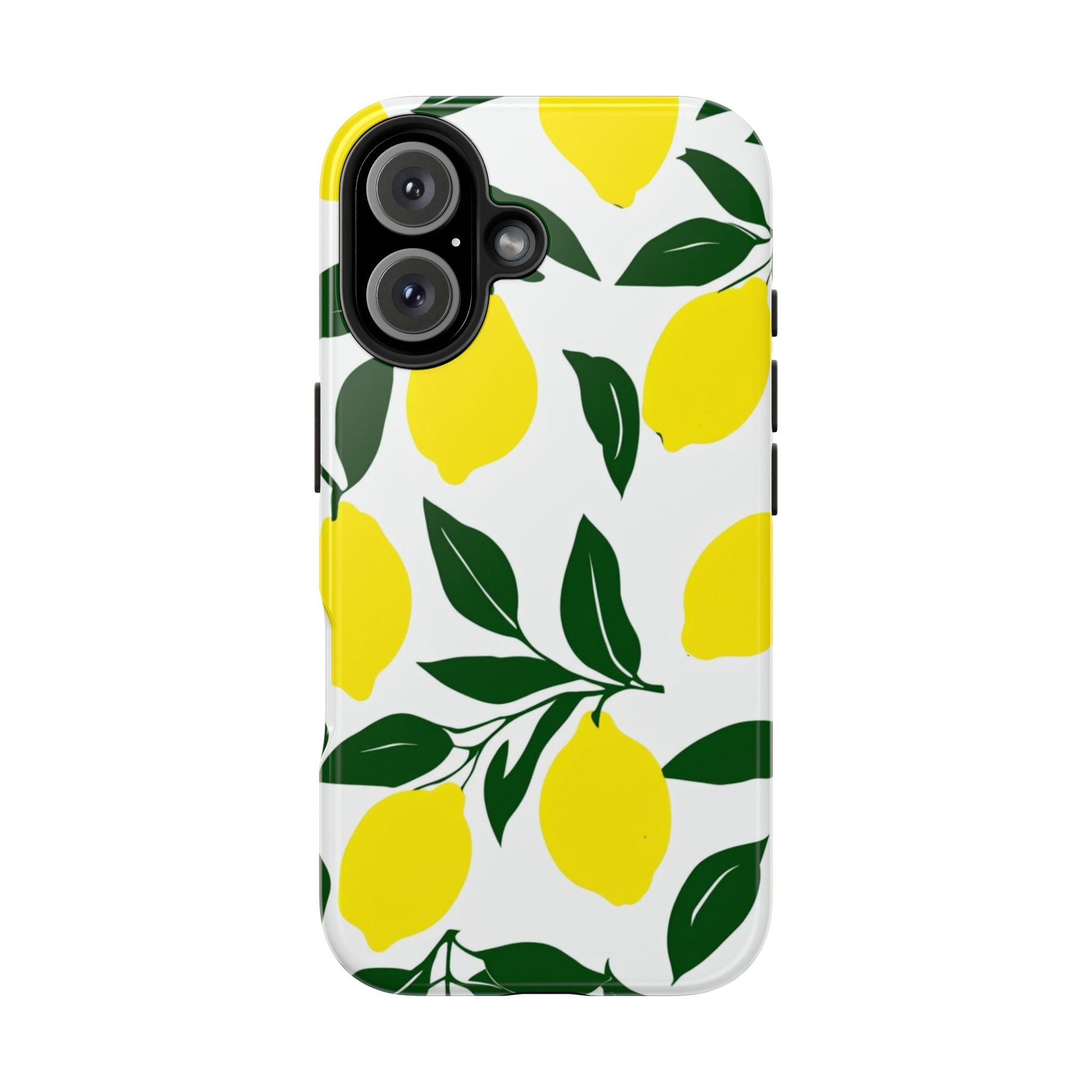Lemon Pattern Tough Phone Case — Bright Citrus Protective Phone Cover