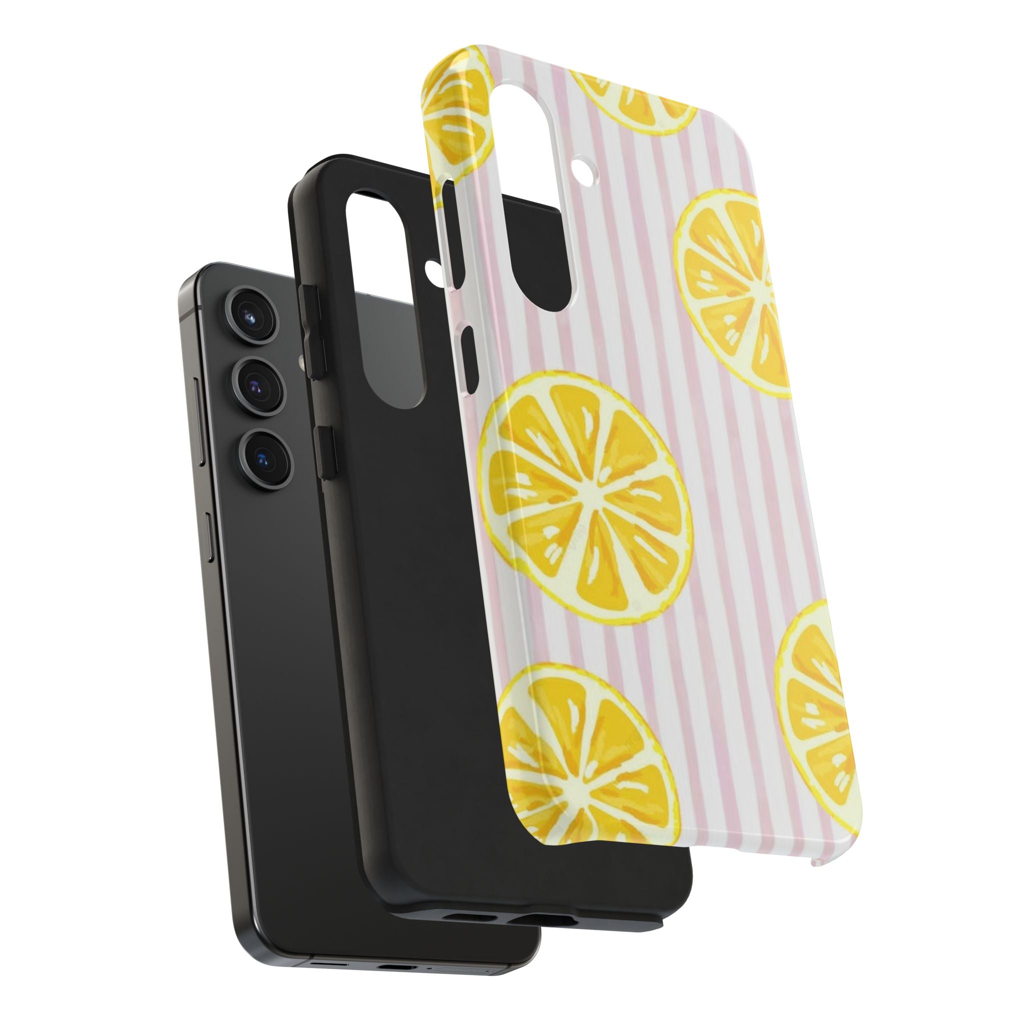 Lemon Slice Tough Phone Case — Pink Stripe Summer Protective Cover