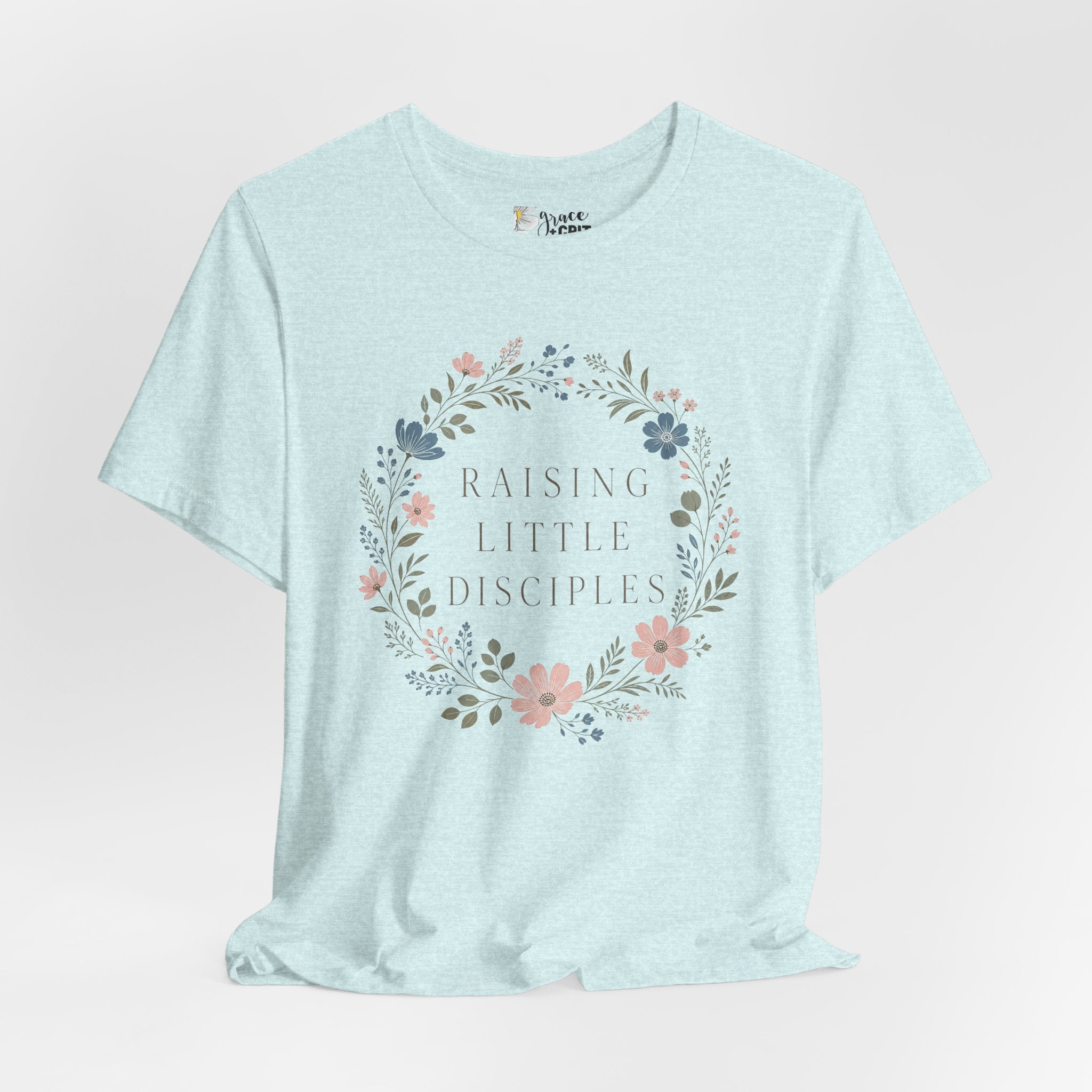 T-Shirt — "Raising Little Disciples" Floral Kids Ministry Tee