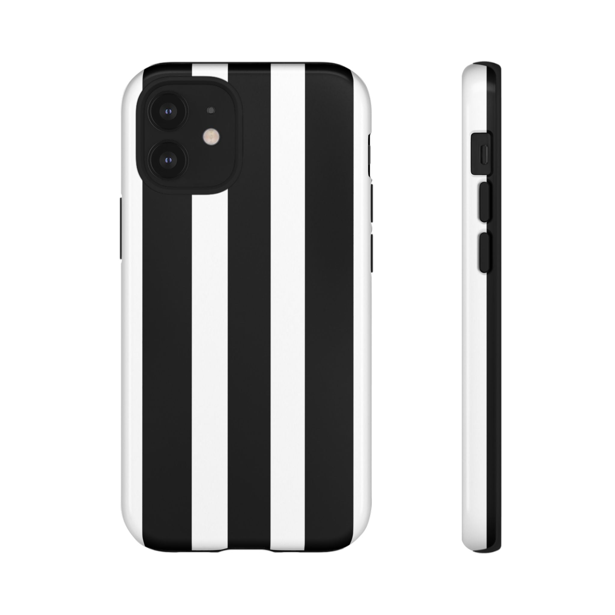 Black & White Vertical Stripe Phone Case — Tough Protective iPhone Cover