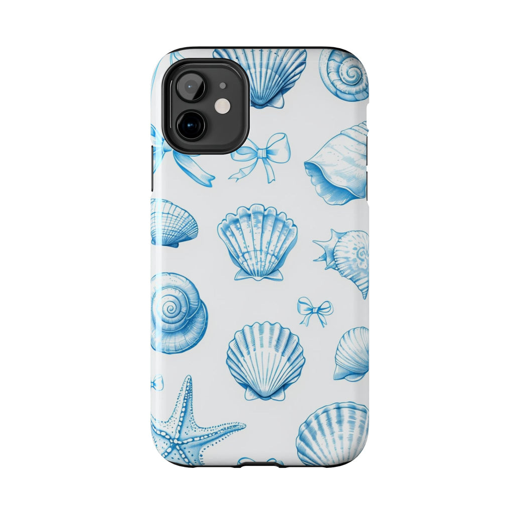 Seashell Blue Tough Phone Case – Coastal Shell Pattern Protective Cover